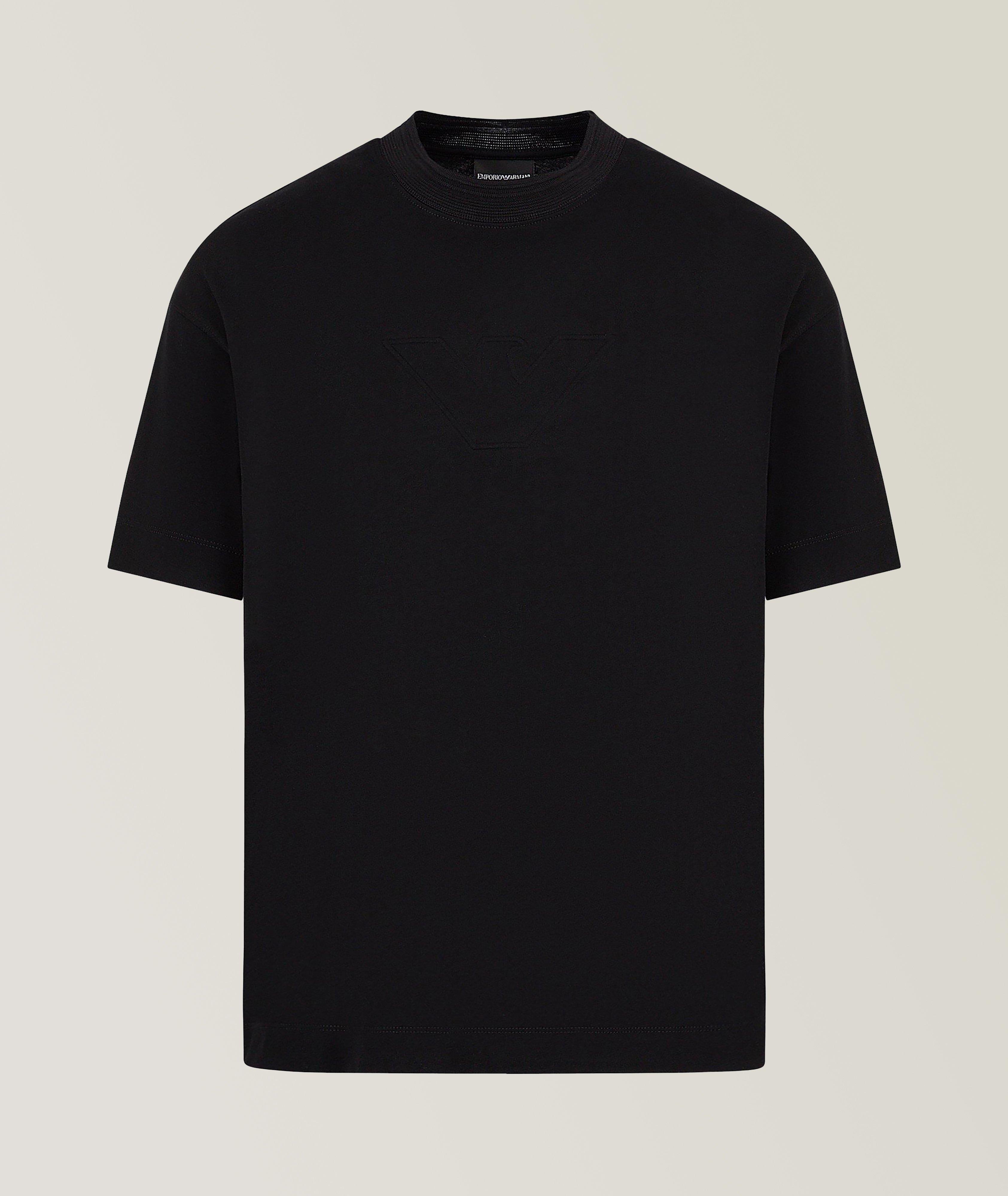 Tonal Embossed Logo Jersey Cotton T-Shirt image 0