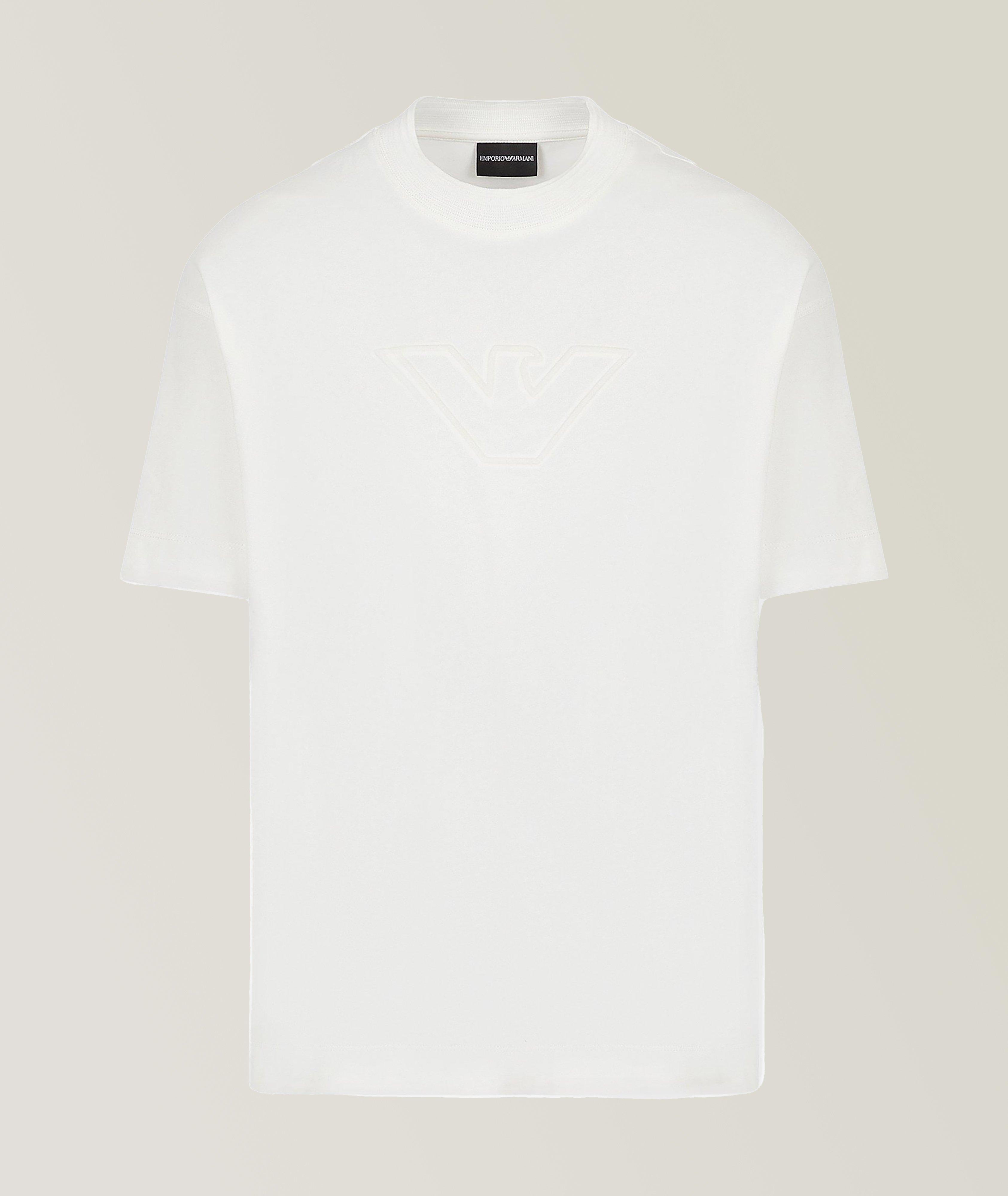 Tonal Embossed Logo Jersey Cotton T-Shirt image 0