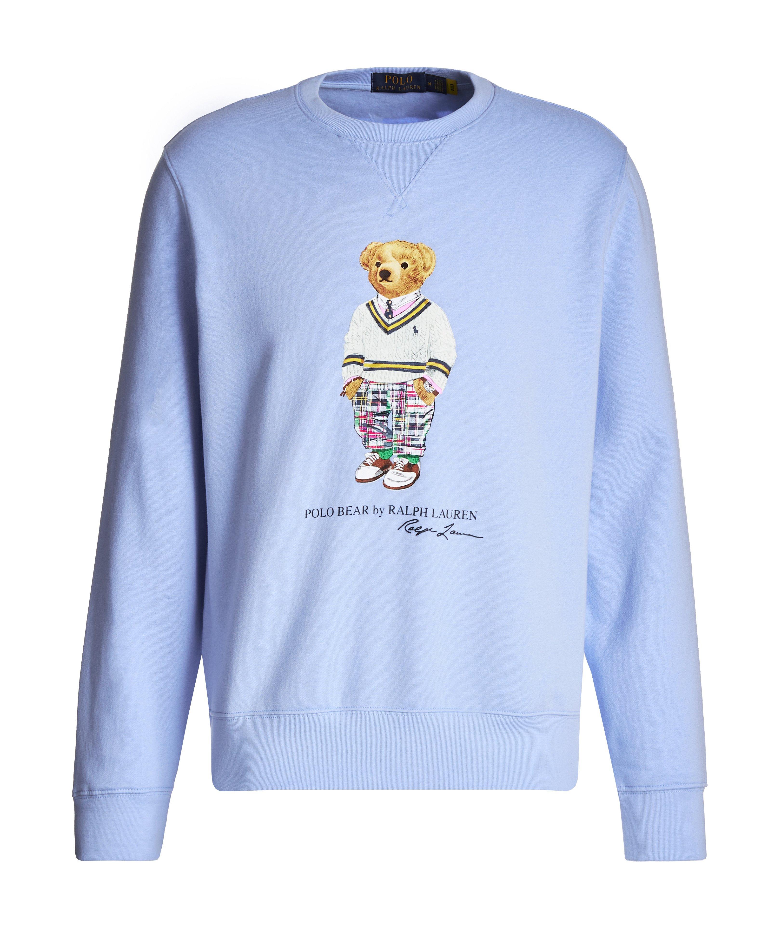 L/S FLEECE POLO BEAR CREWNECK SWEATSHIRT HARRISON BLUE