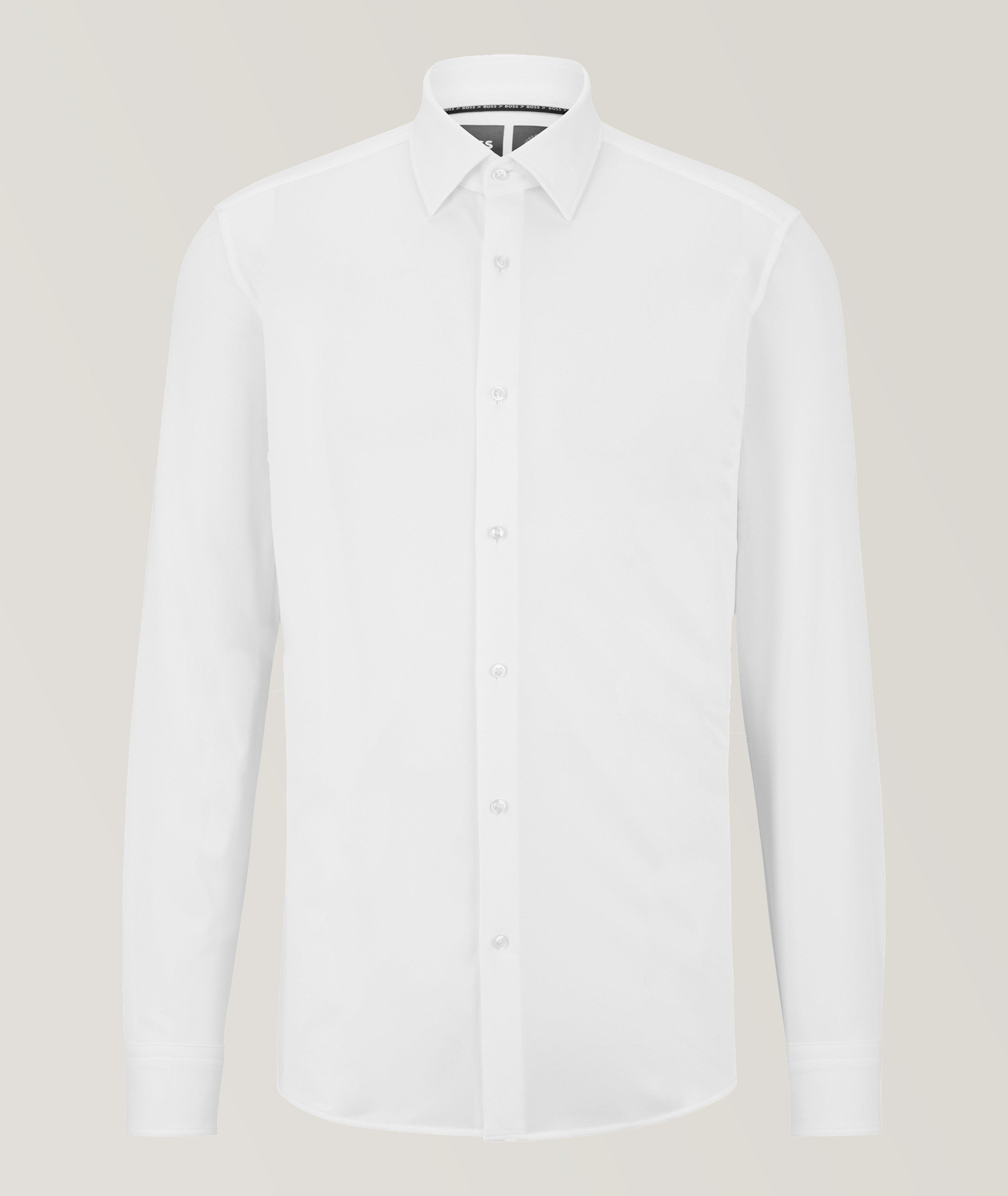 Slim-Fit Italian Cotton Jersey Dress Shirt image 0