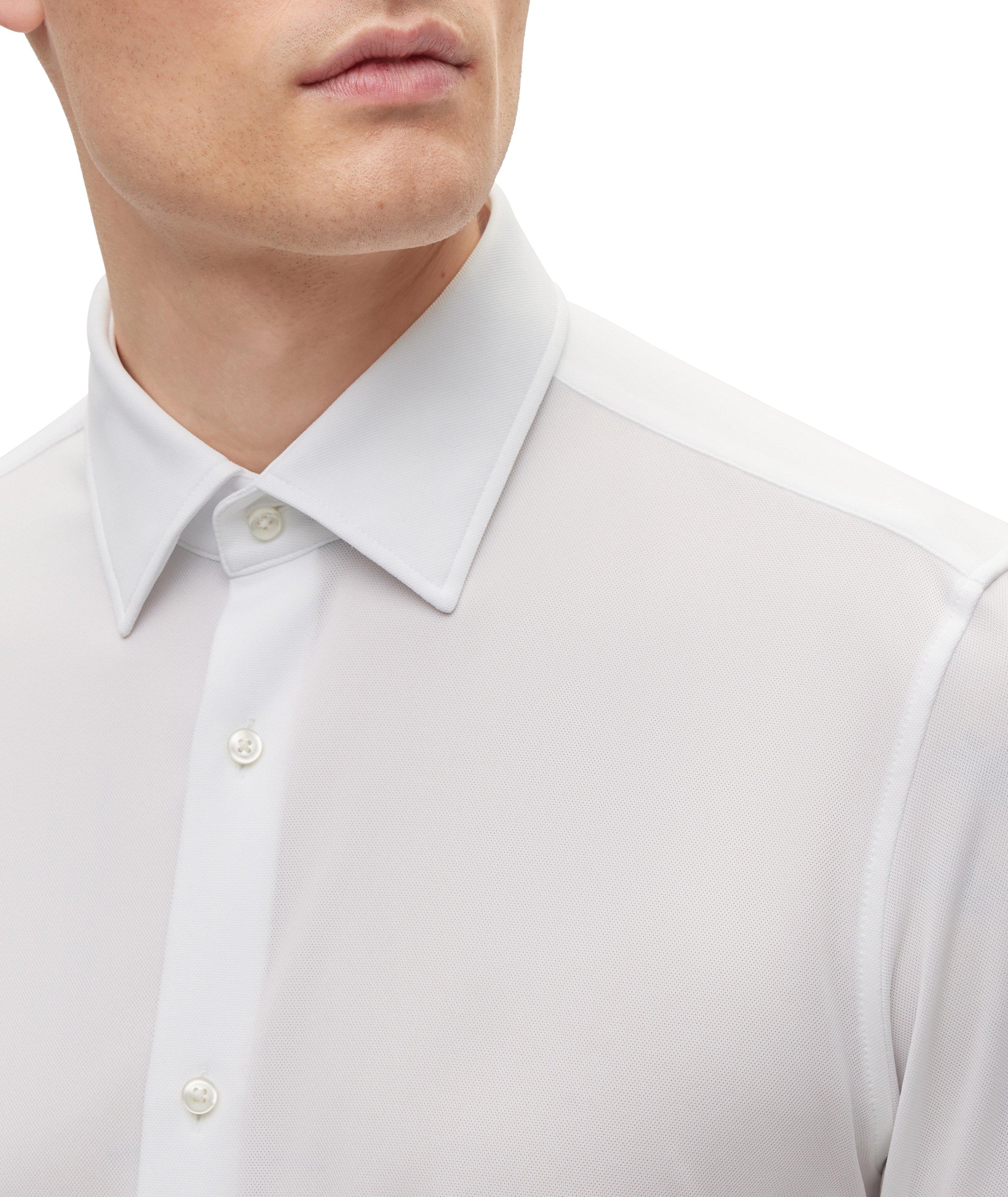 Slim-Fit Italian Cotton Jersey Dress Shirt image 4