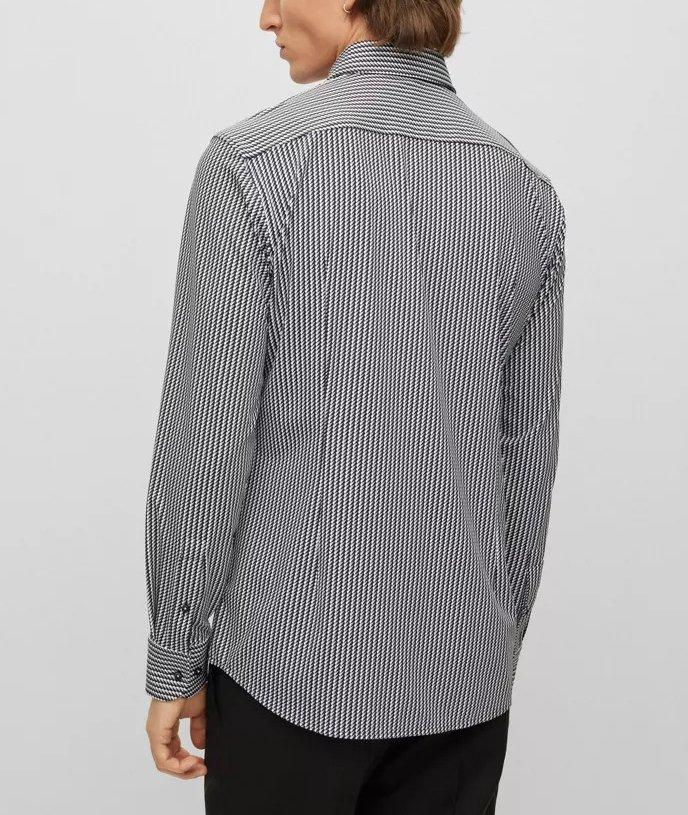 Slim-Fit Printed Stretch-Jersey Dress Shirt image 2