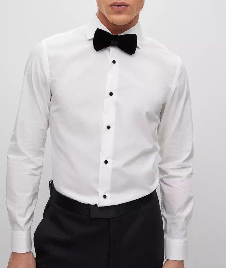 Chemise habillée en popeline de coton extensible image 3