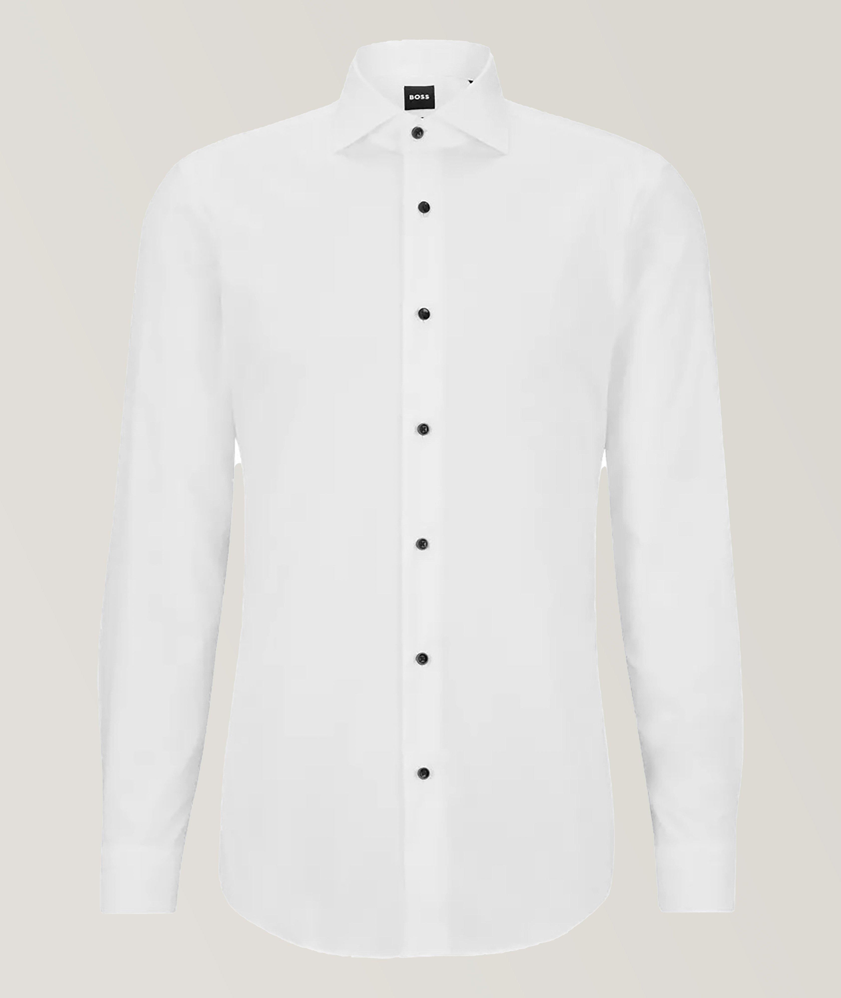 Chemise habillée en popeline de coton extensible image 0