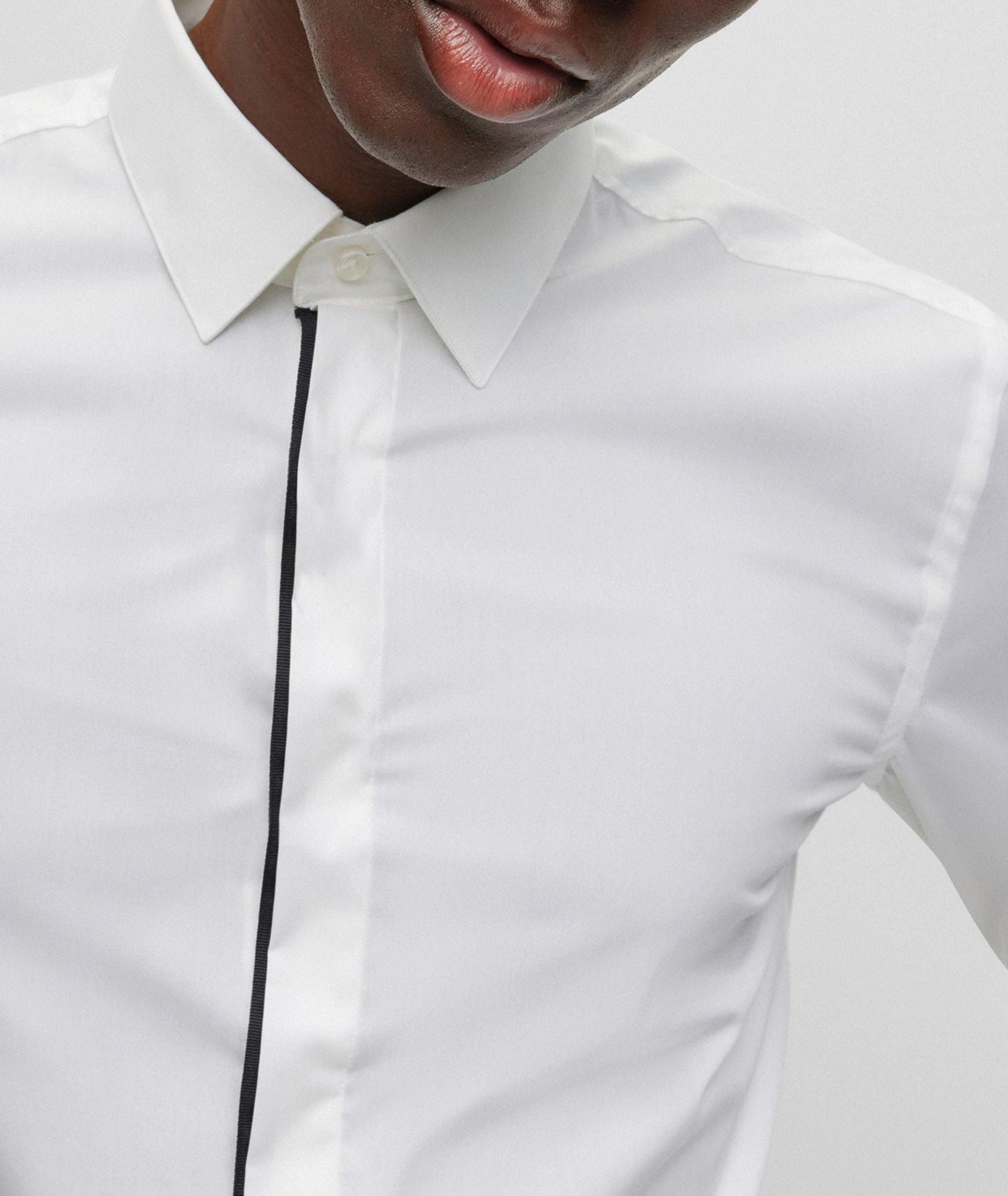 Chemise habillée en coton extensible à motif de coupe amincie image 1
