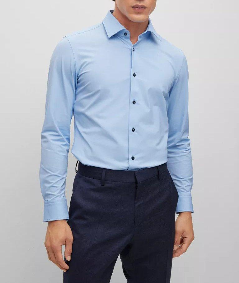 Chemise habillée en tissu extensible de coupe amincie image 1