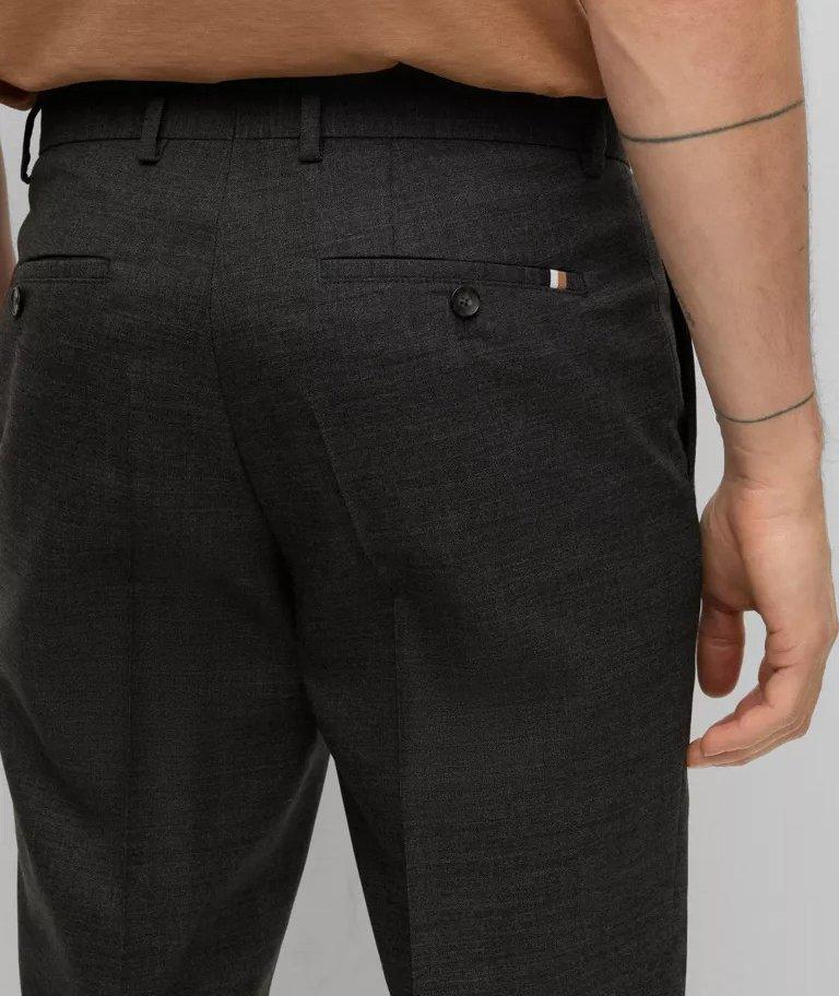 Micro-Pattern Wool-Blend Trousers image 3