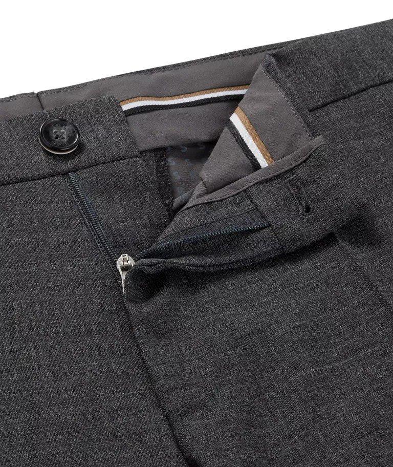 Micro-Pattern Wool-Blend Trousers image 4