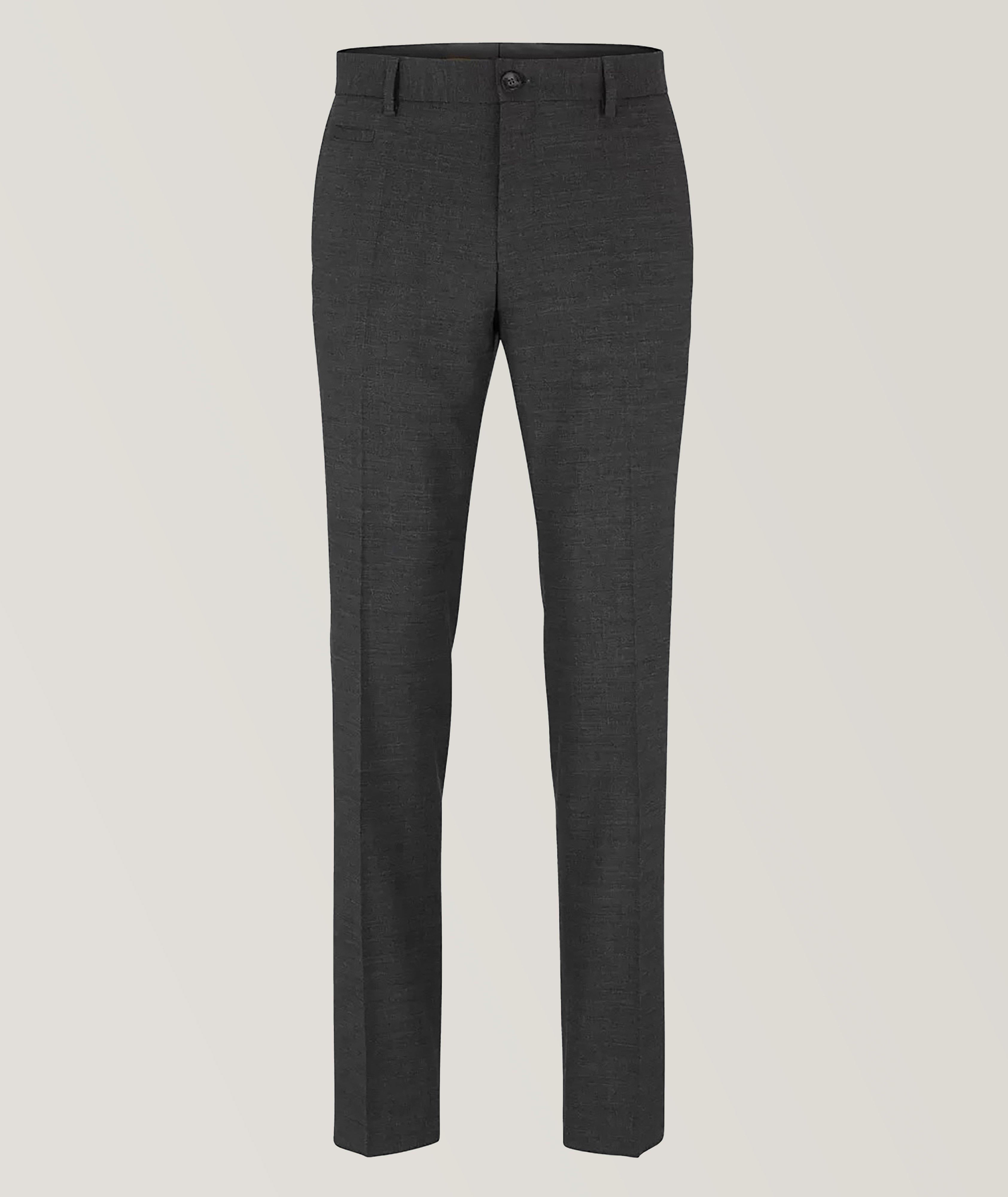 Micro-Pattern Wool-Blend Trousers image 0