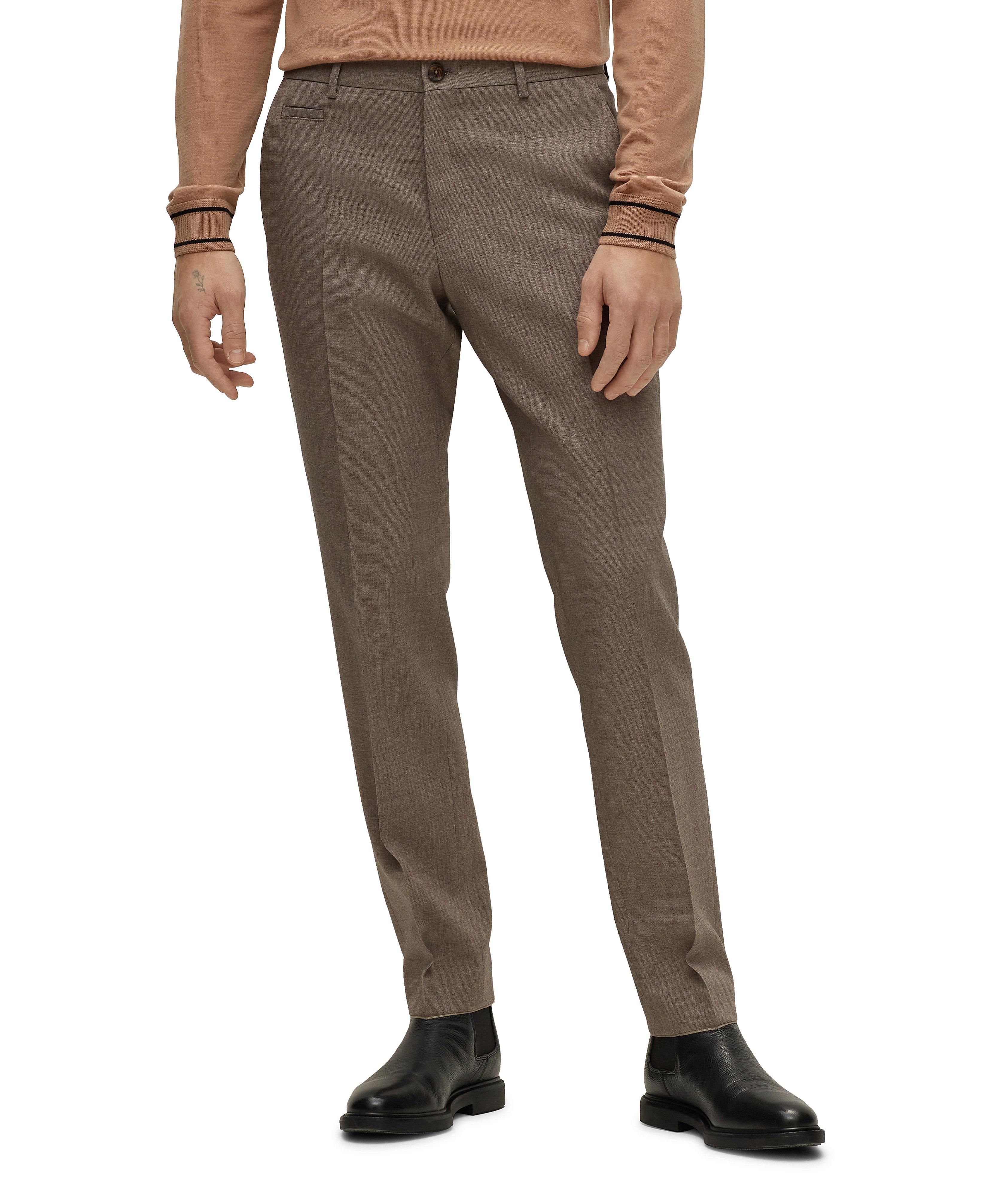 Micro-Pattern Wool-Blend Dress Pants image 2