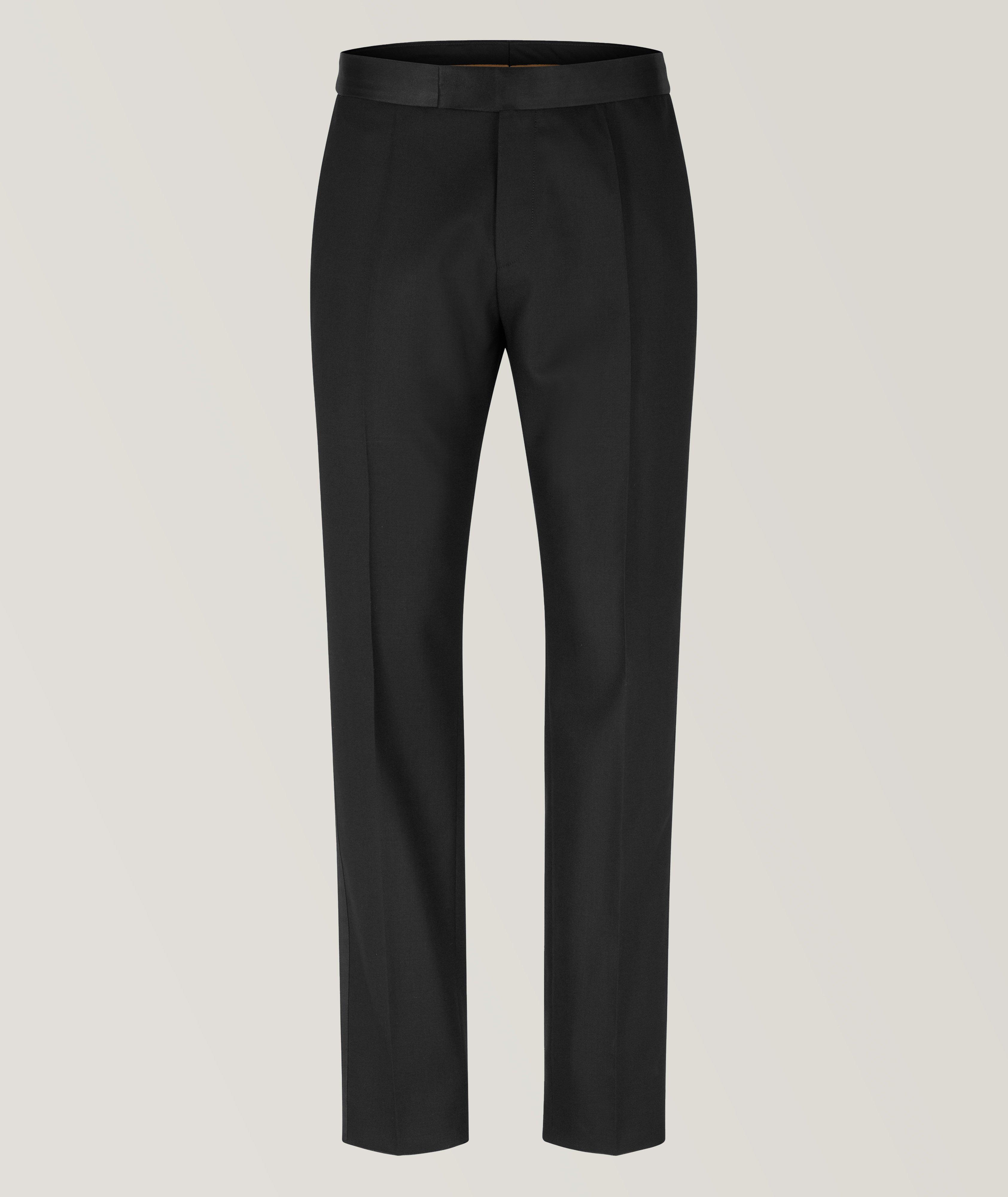 Slim-Fit Micro-Patterned Wool-Blend Dress Pants image 0