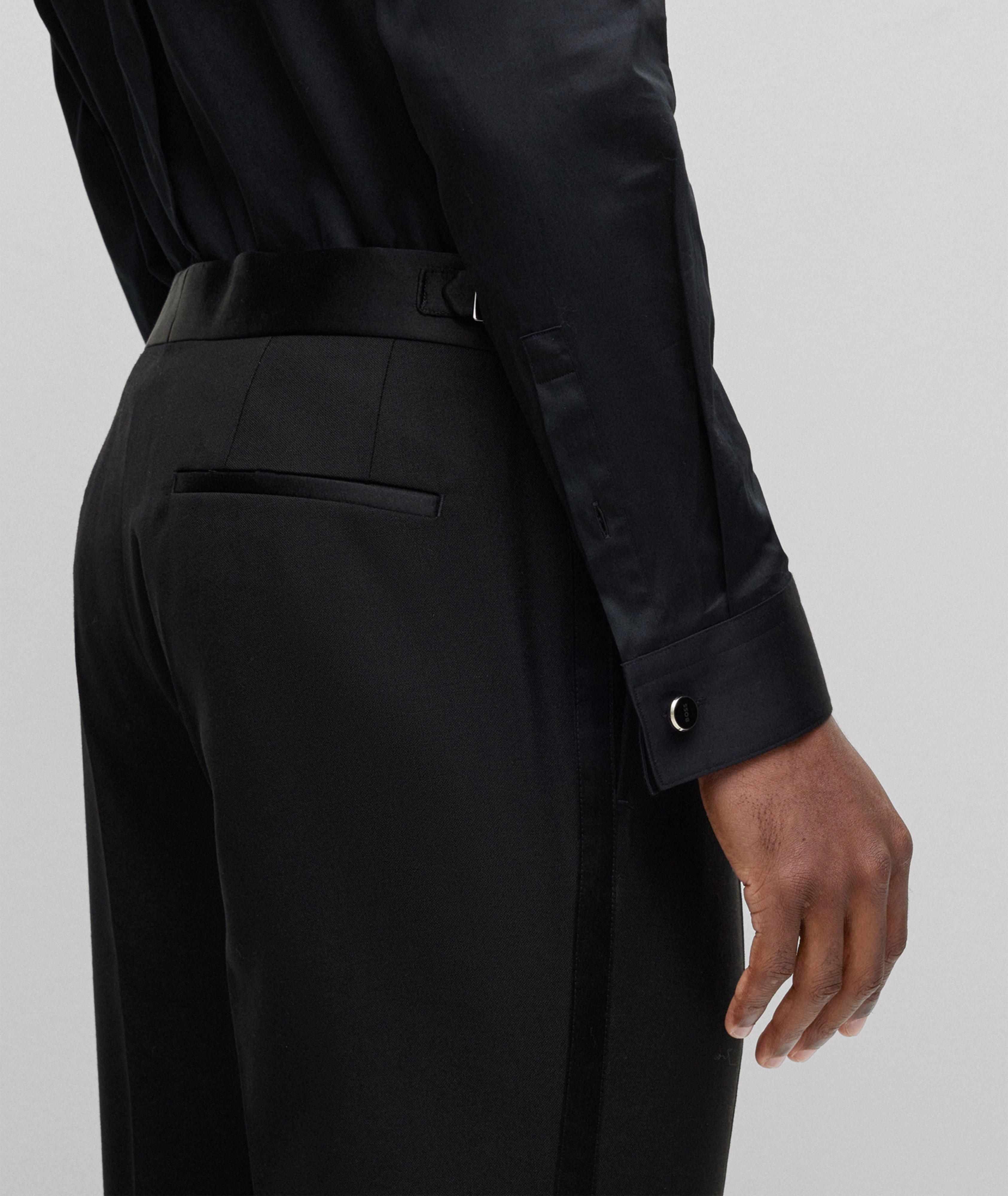 Slim-Fit Micro-Patterned Wool-Blend Dress Pants image 3