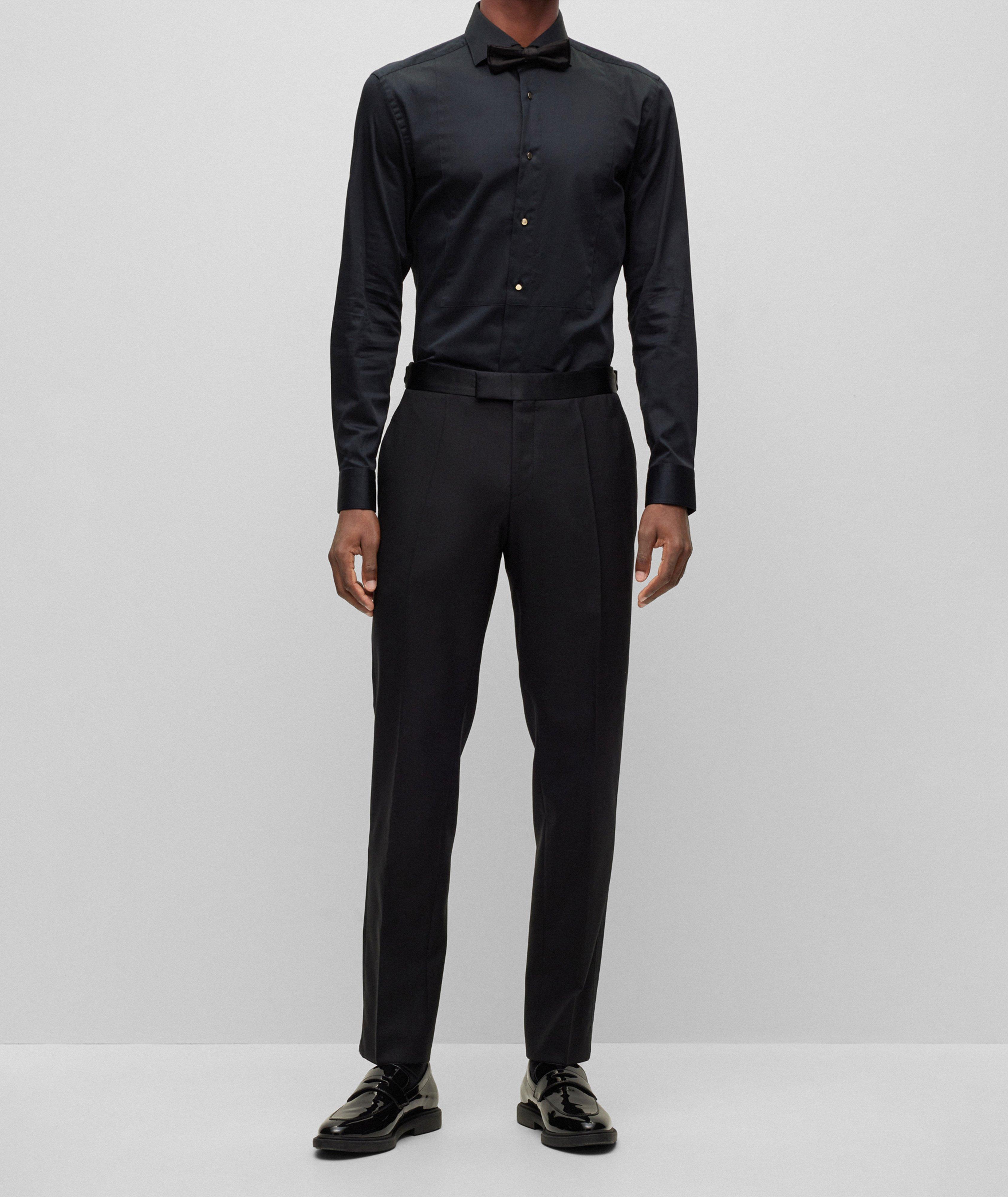 Slim-Fit Micro-Patterned Wool-Blend Dress Pants image 4
