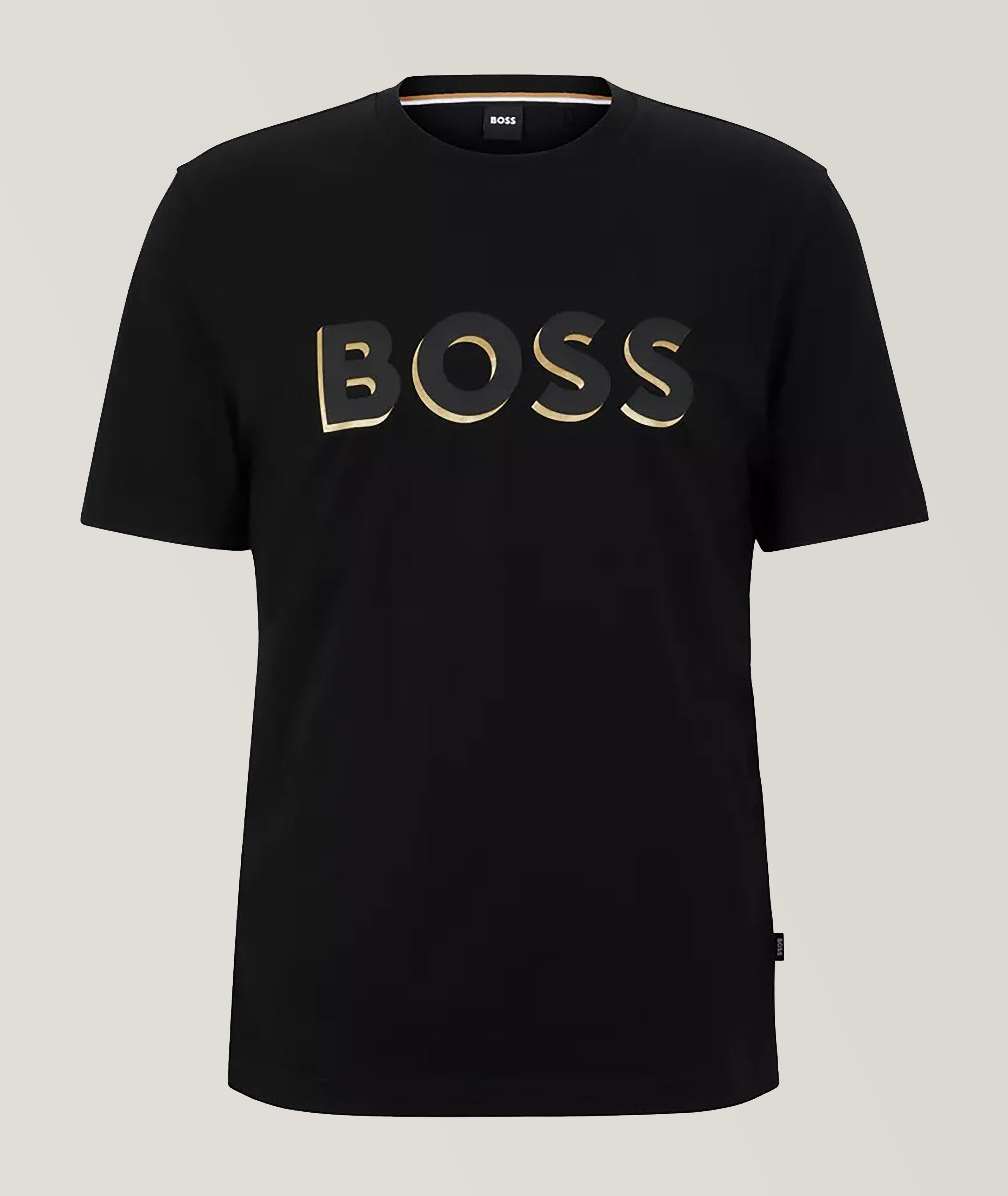 T-shirt en jersey de coton avec logo surélevé image 0