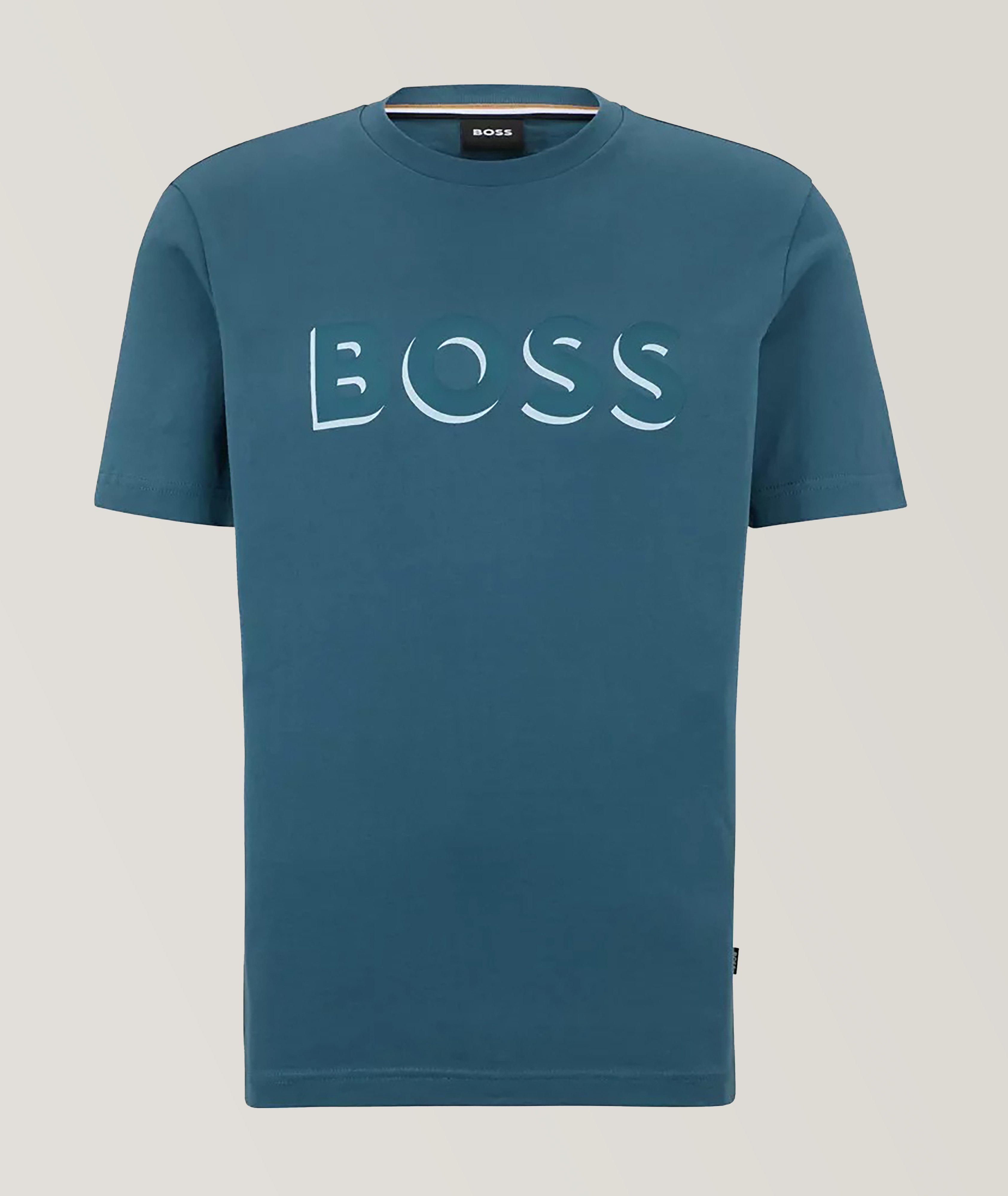 Logo Embossed Cotton T-Shirt image 0