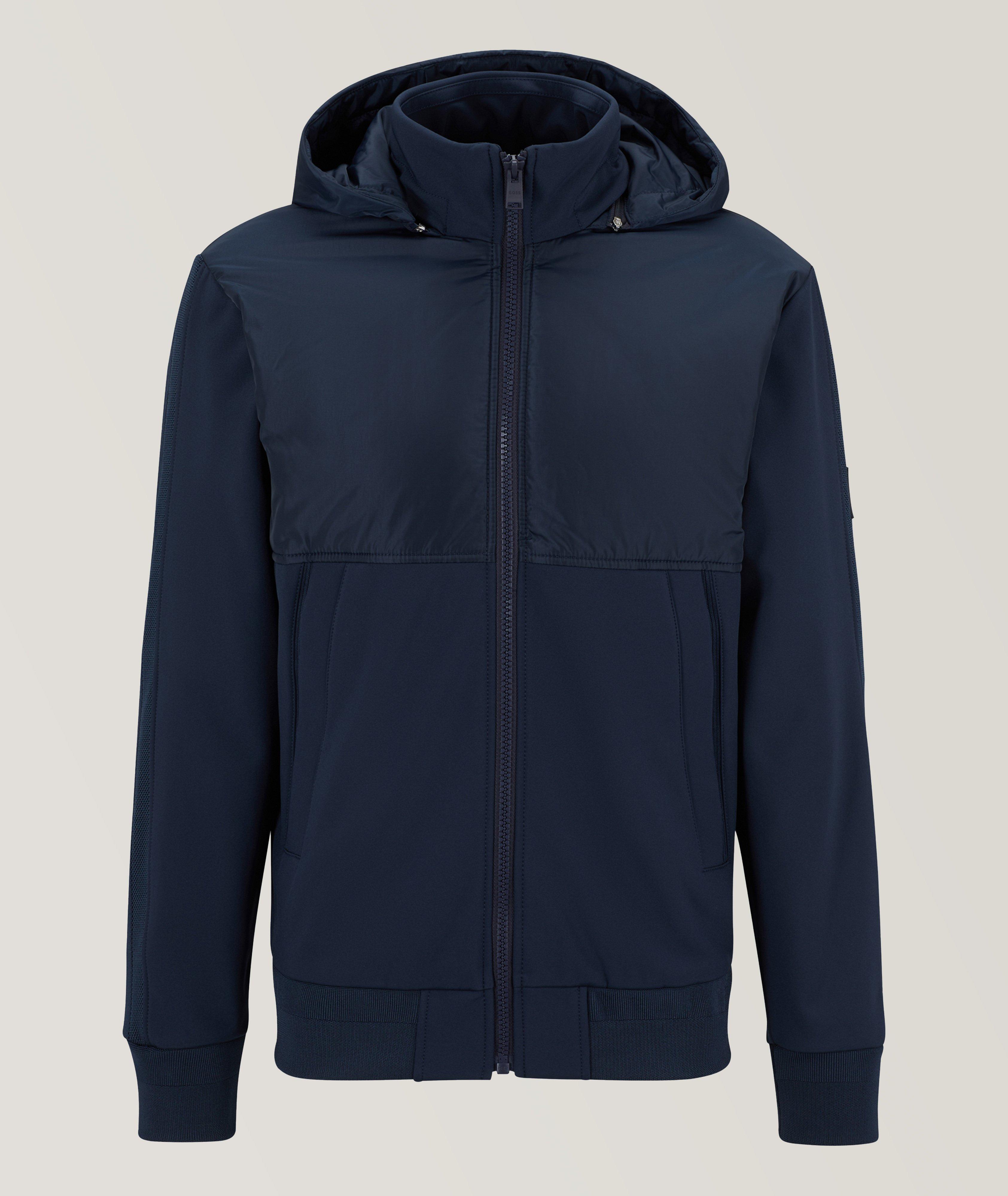 Seeger Cotton-Blend Technical Hooded Zip-Up Sweater image 0