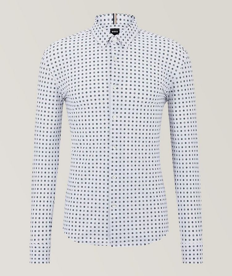 Slim-Fit Neat Pattern Jersey Cotton Sport Shirt image 0