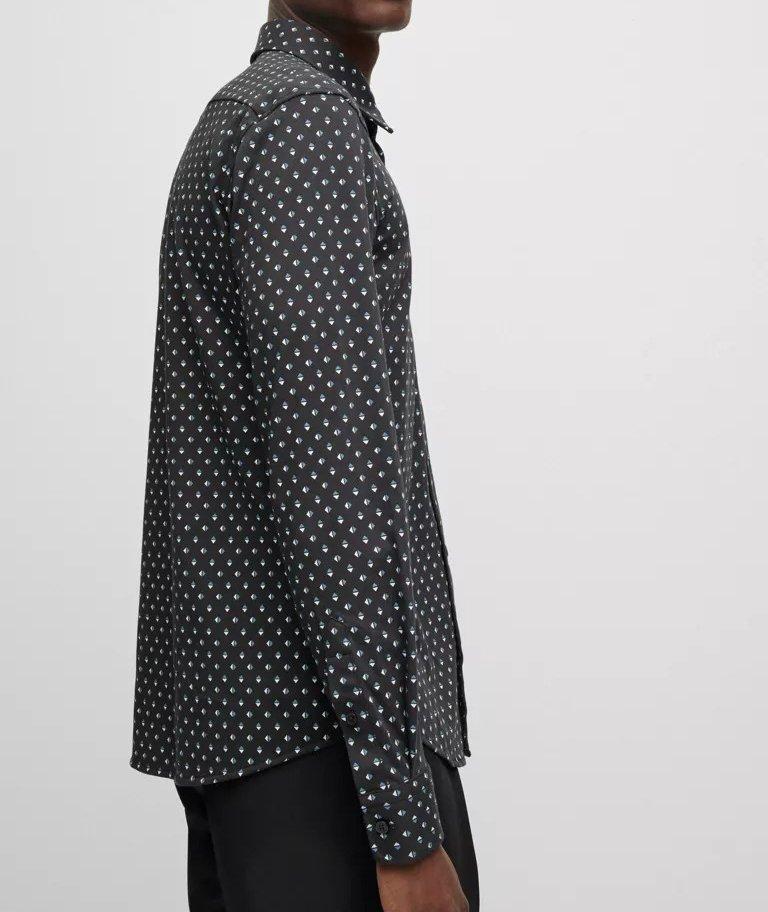 Slim-Fit Geometric Print Cotton Blend Sport Shirt image 3