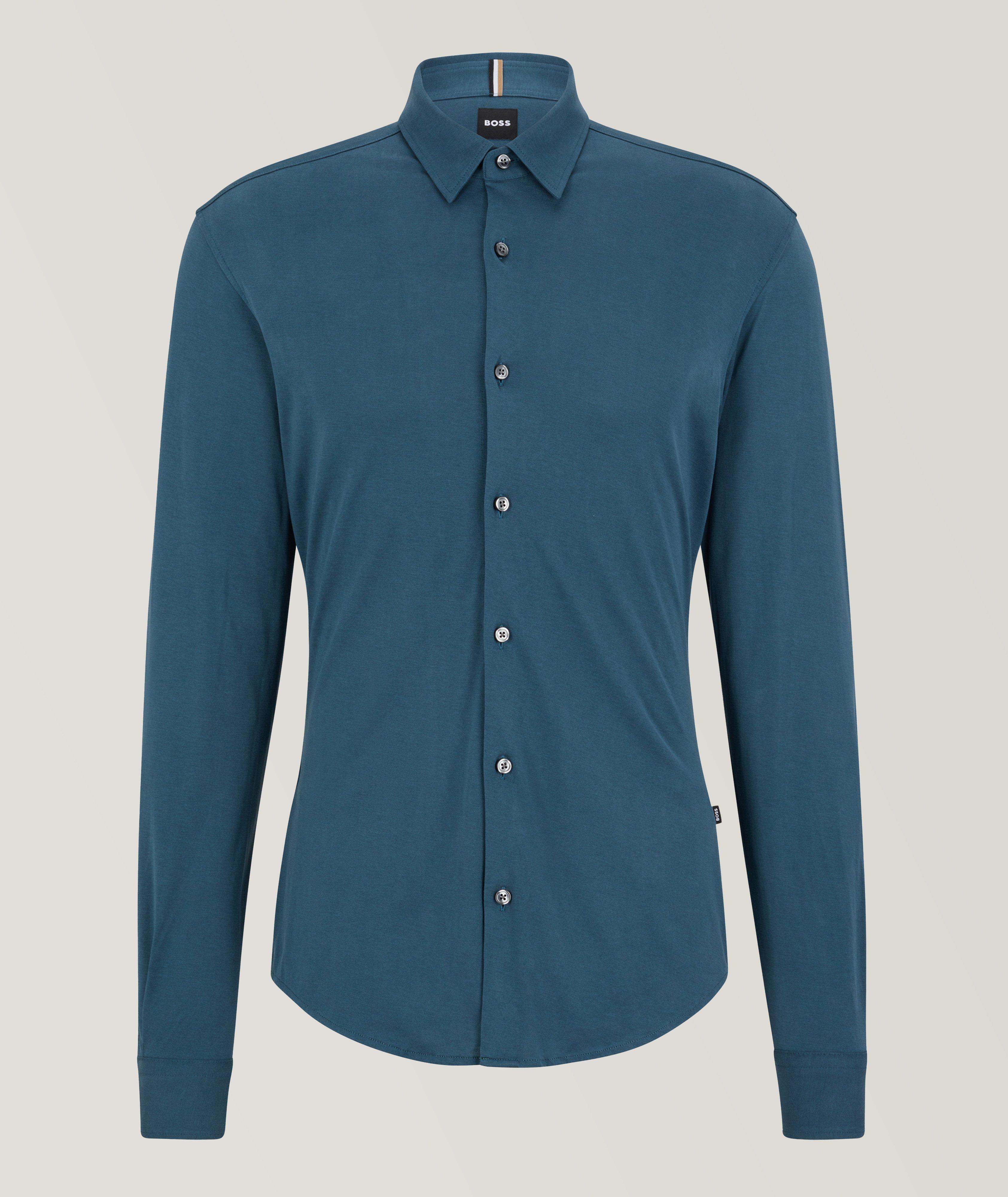 Chemise décontractée en jersey de coupe amincie image 0
