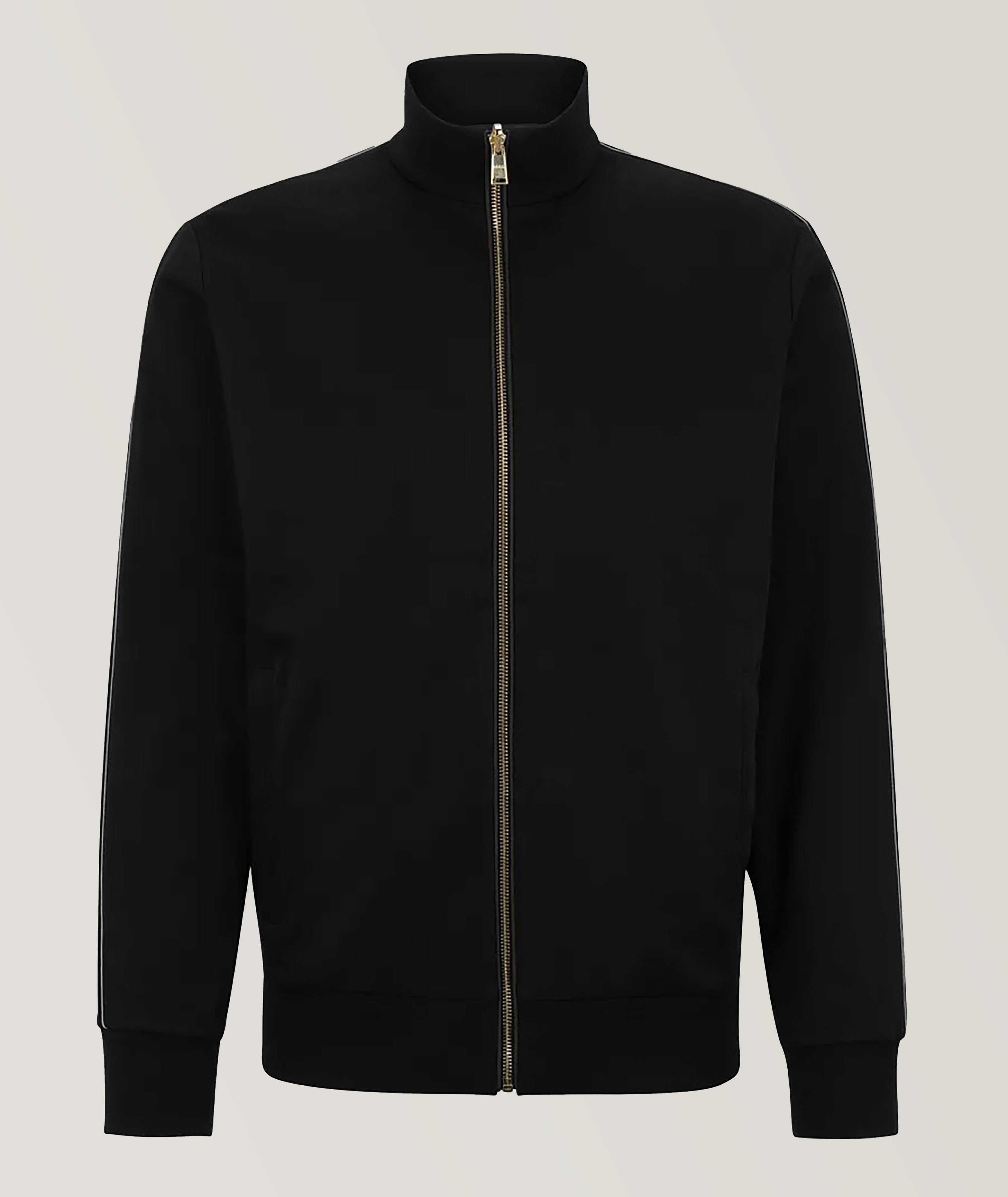 Full-Zip Reversible Cotton-Blend Sweater  image 0
