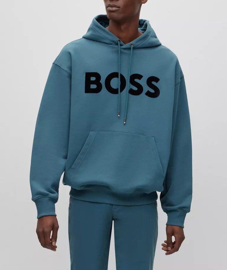 Flock Print Logo Cotton-Terry Hoodie image 1