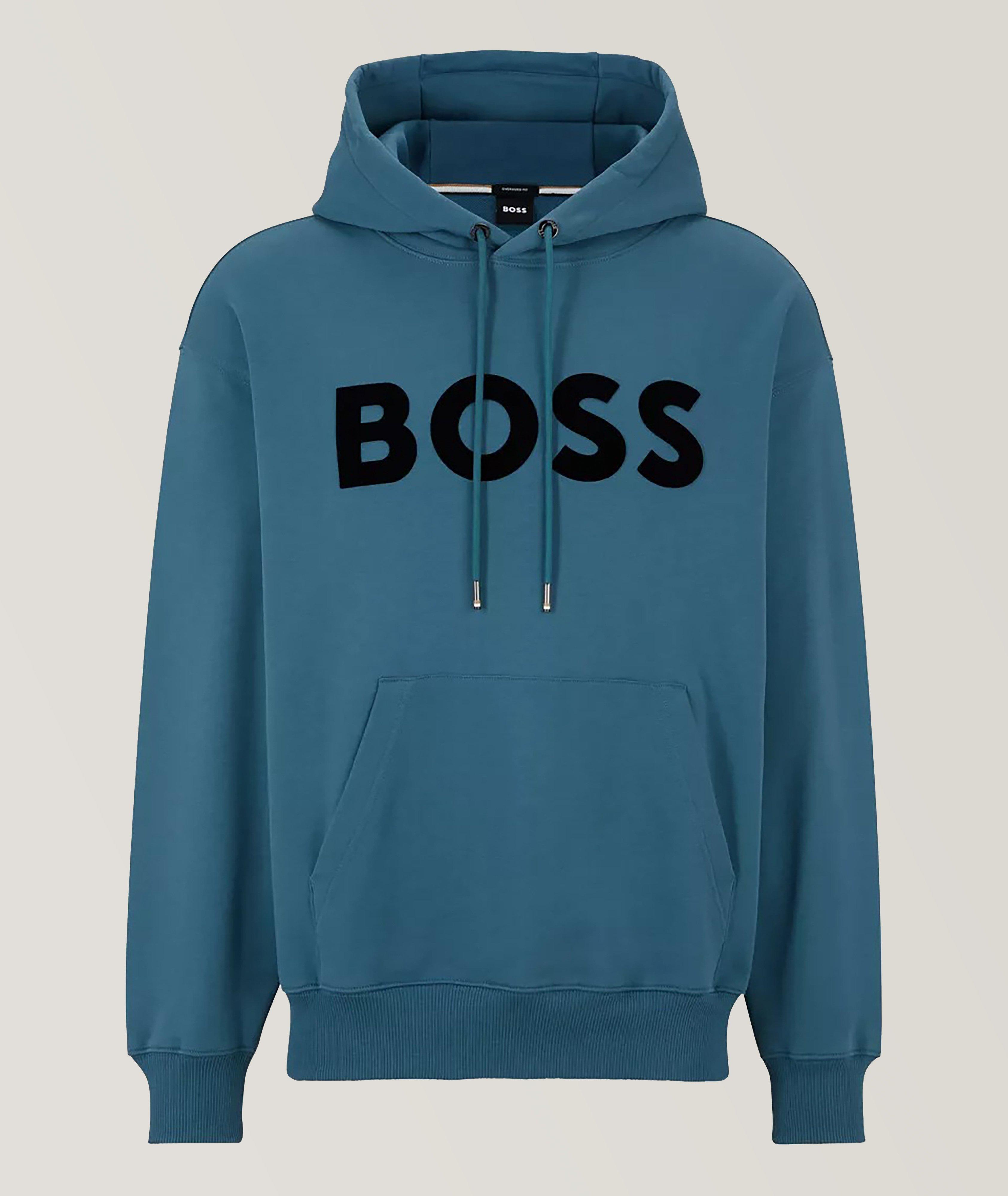 Flock Print Logo Cotton-Terry Hoodie image 0