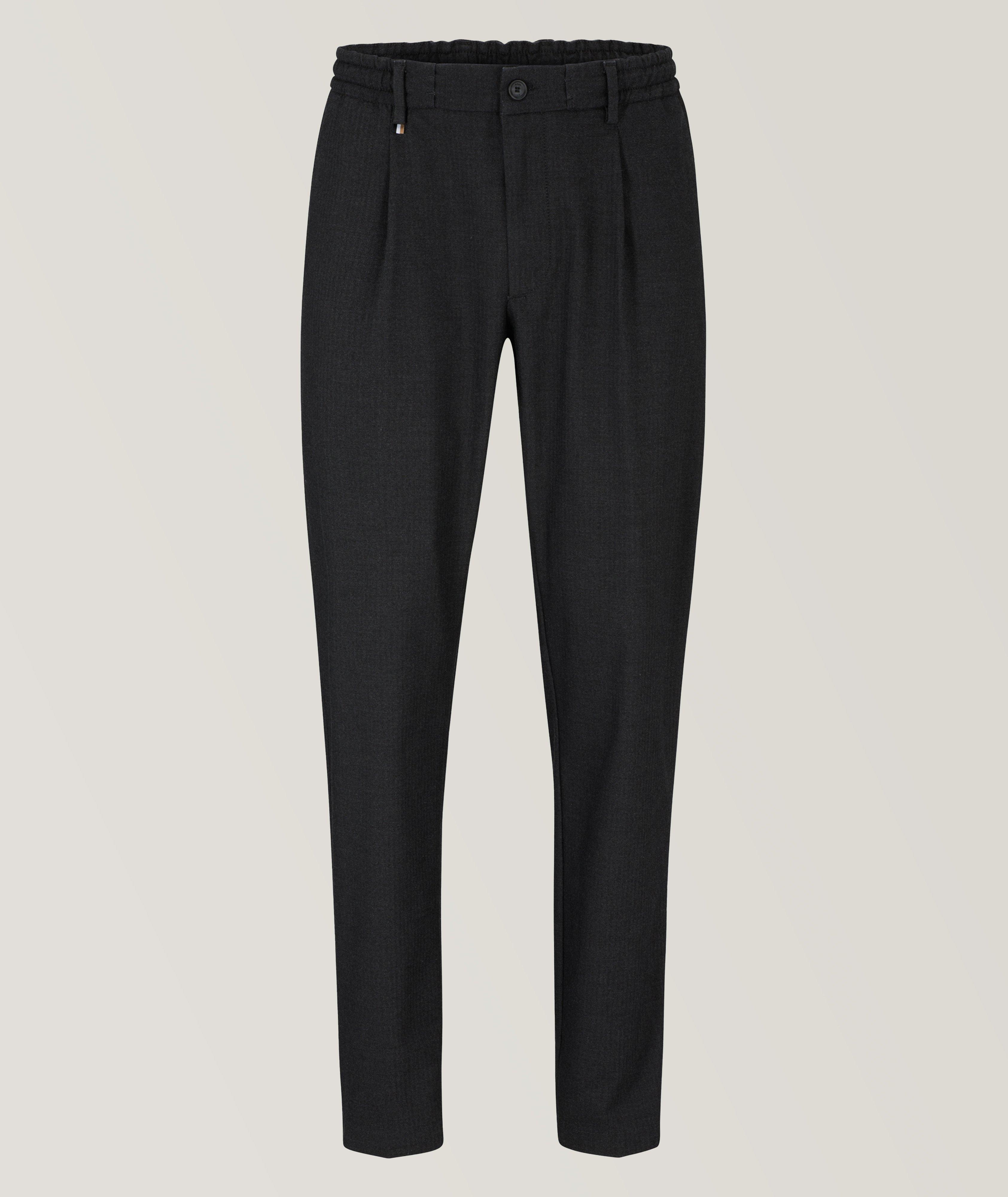 Pantalon en mélange de coton à motif de chevrons image 0