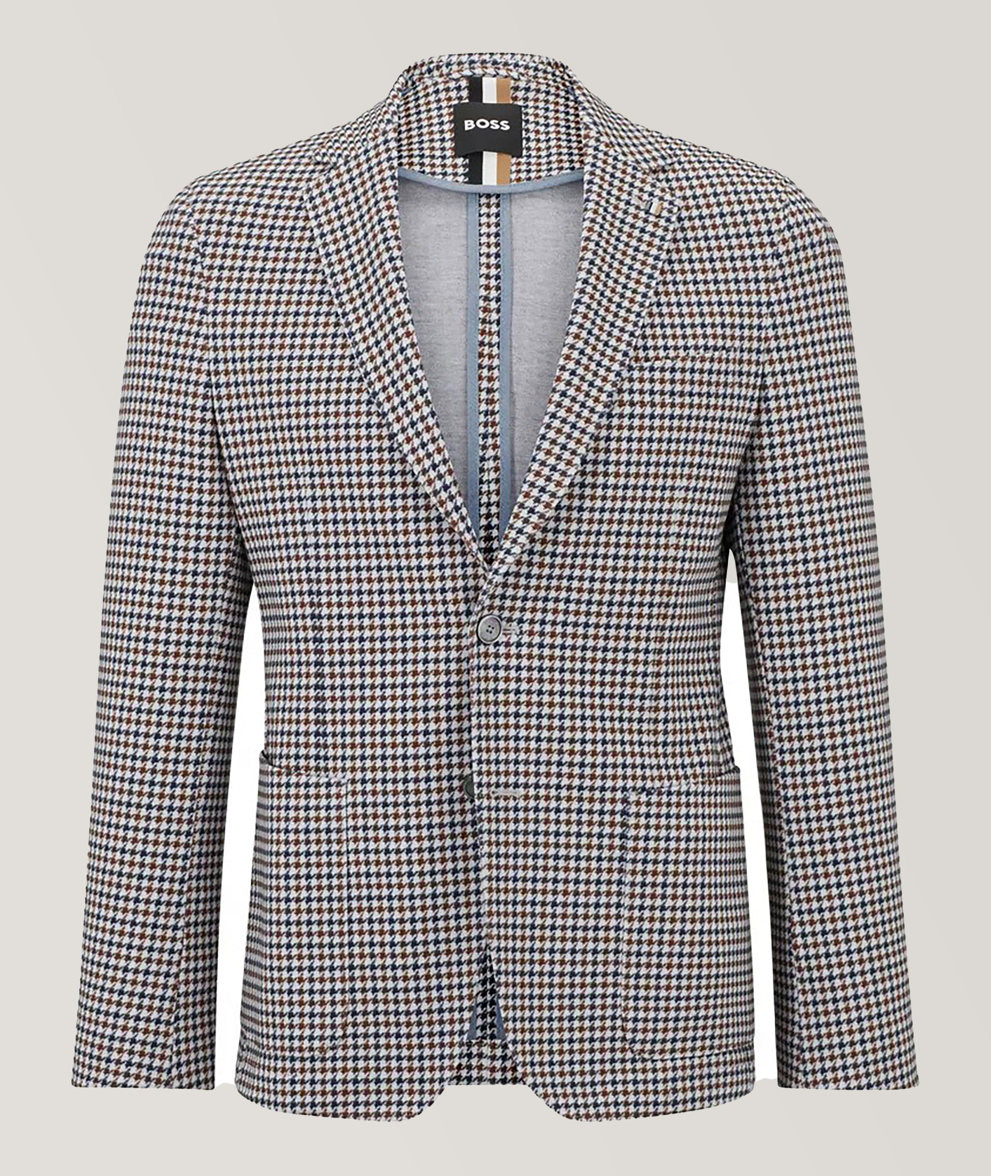 Slim-Fit Houndstooth Stretch-Cotton Blend Sport Jacket image 0