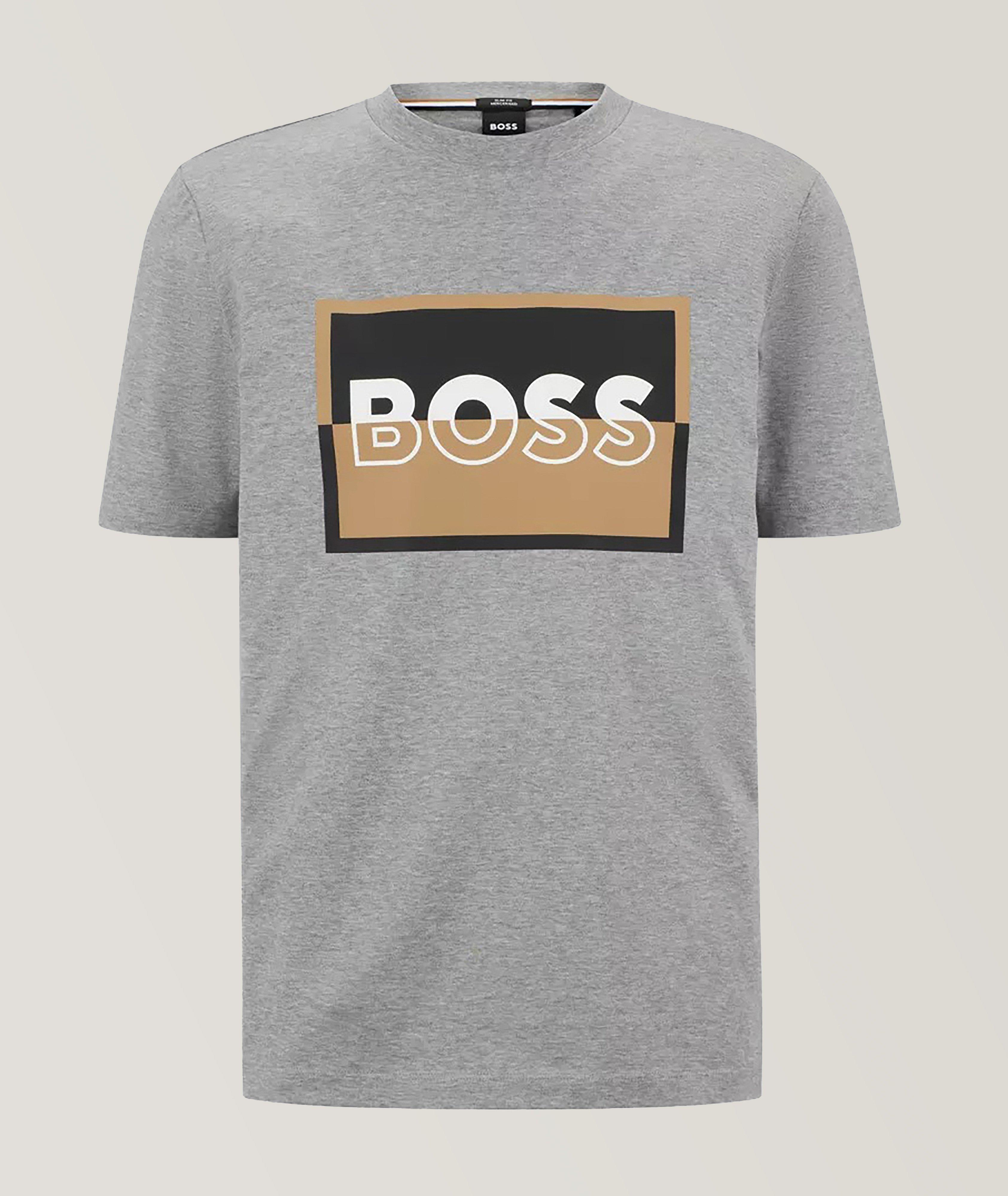 Slim-Fit Split Logo Cotton T-Shirt image 0