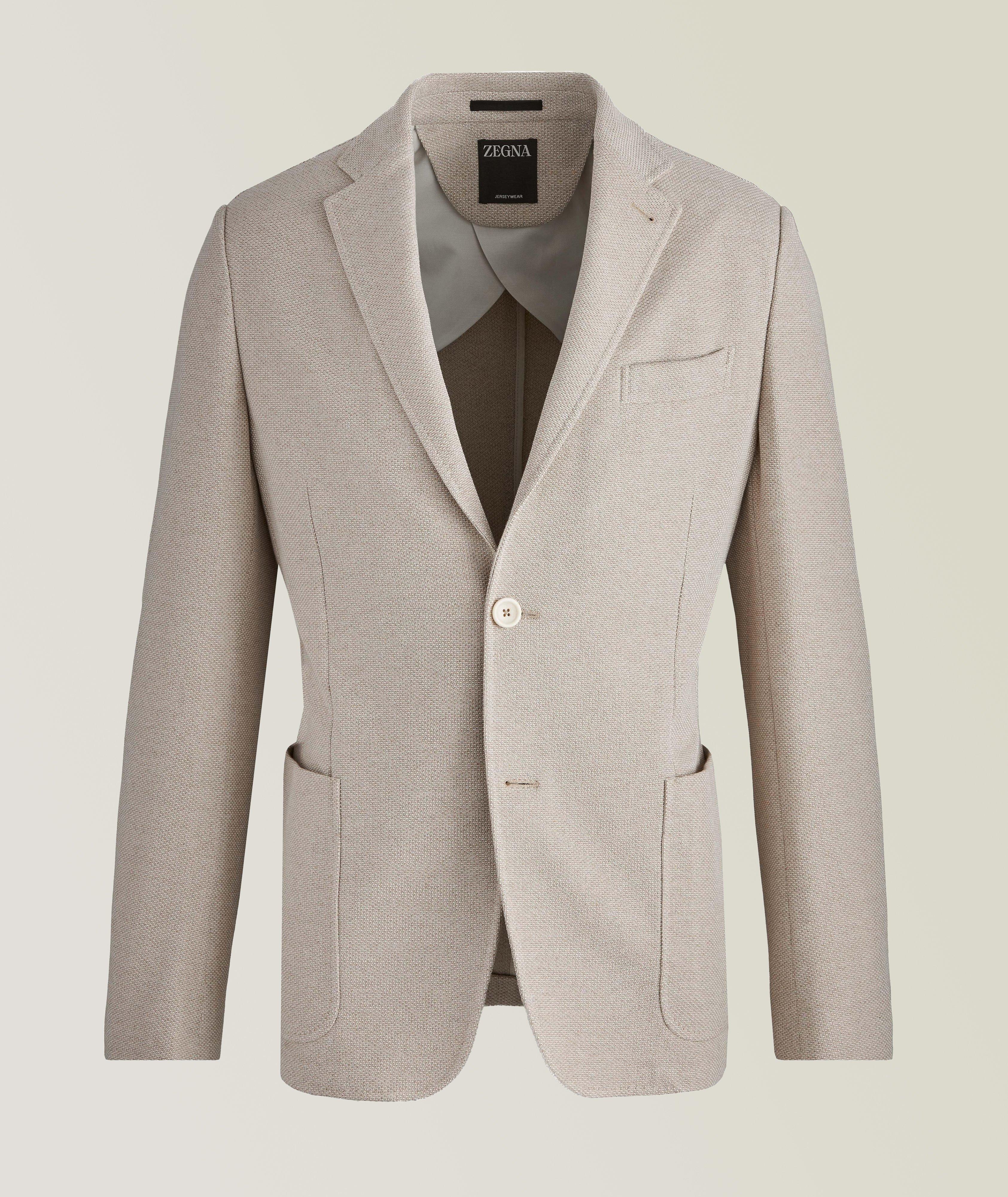 Veston en coton à motif alvéolé, collection Jerseywear image 0