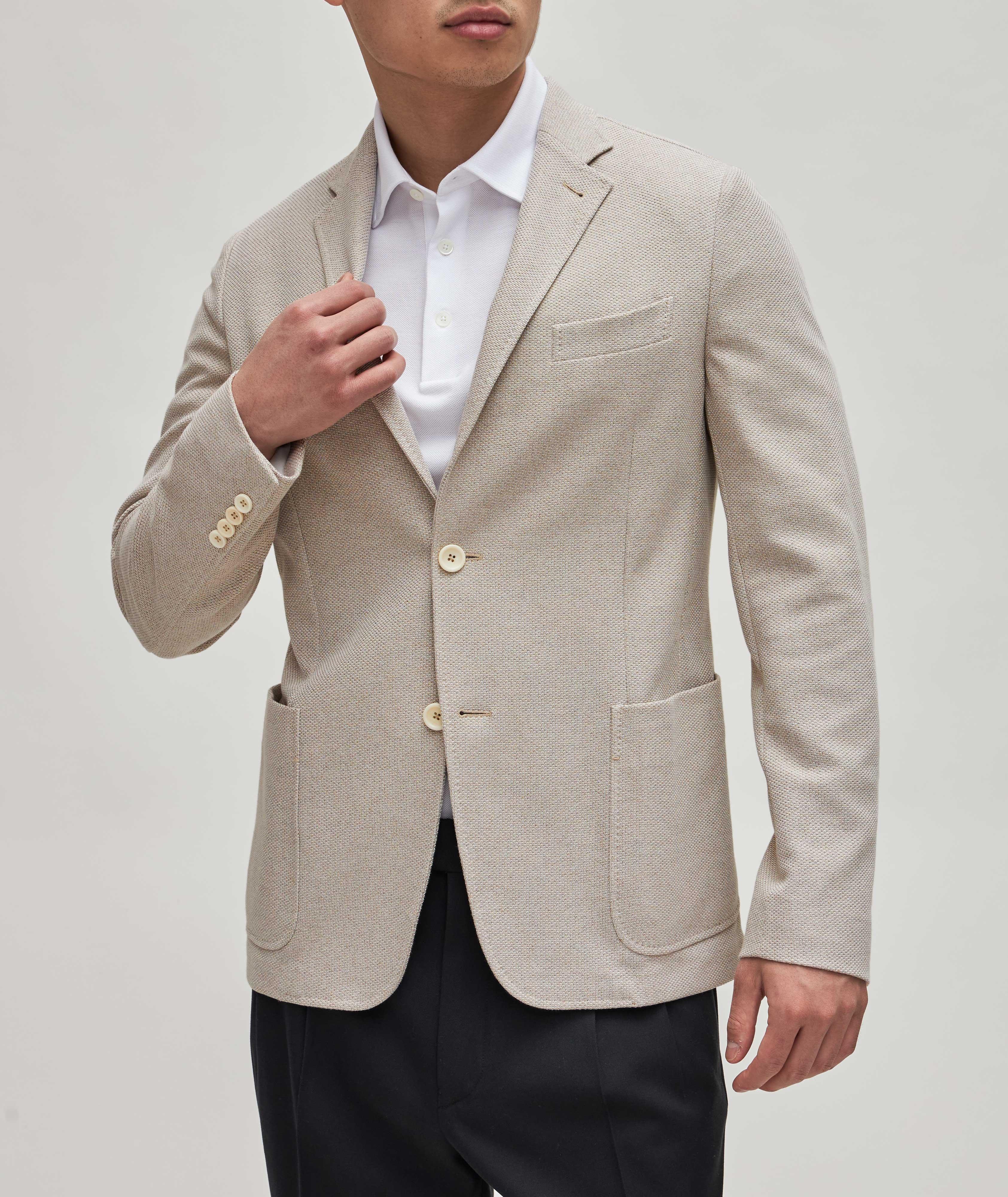 Veston en coton à motif alvéolé, collection Jerseywear image 2
