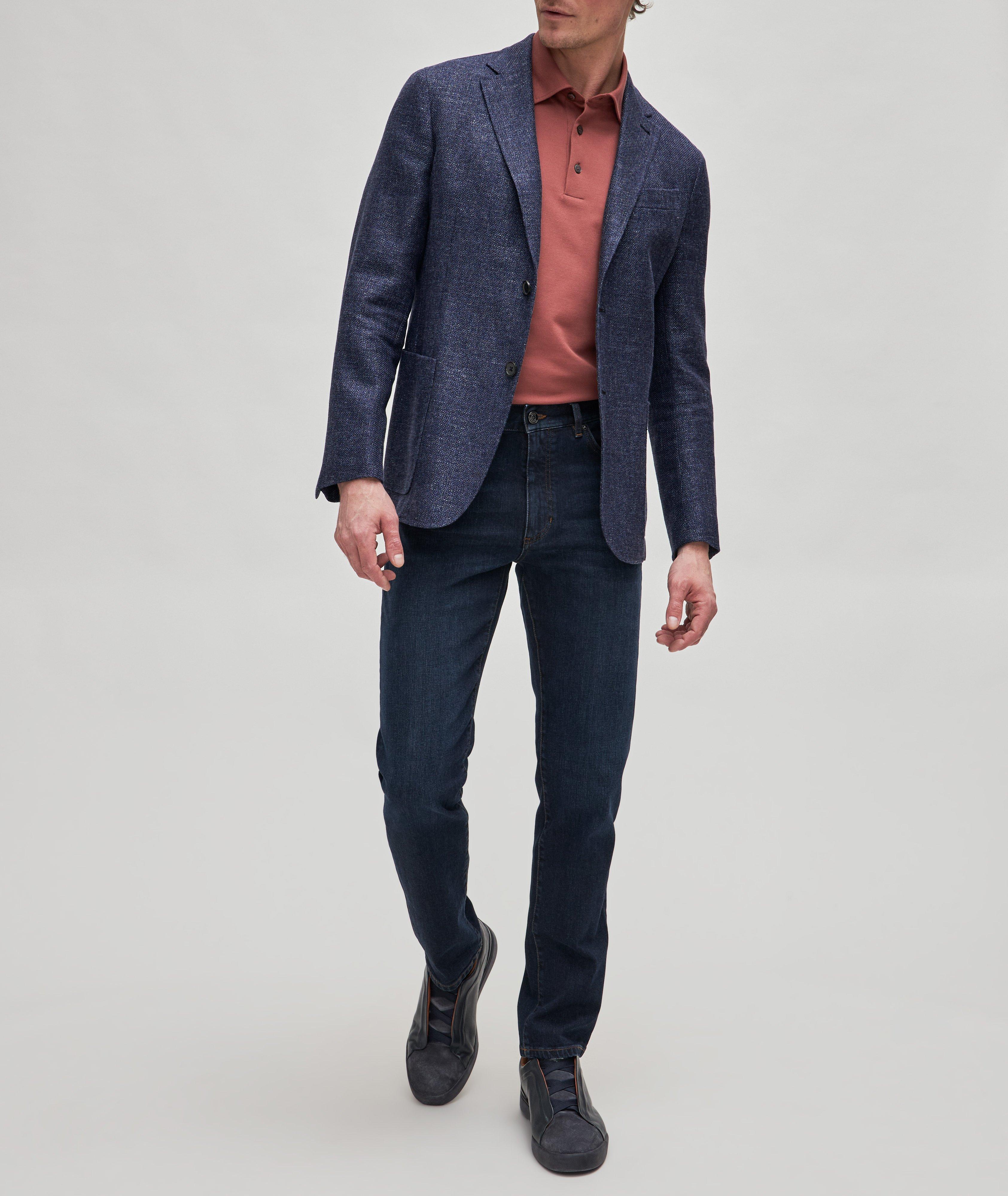 Unconstructed Wool-Linen Basketweave Sports Jacket image 1