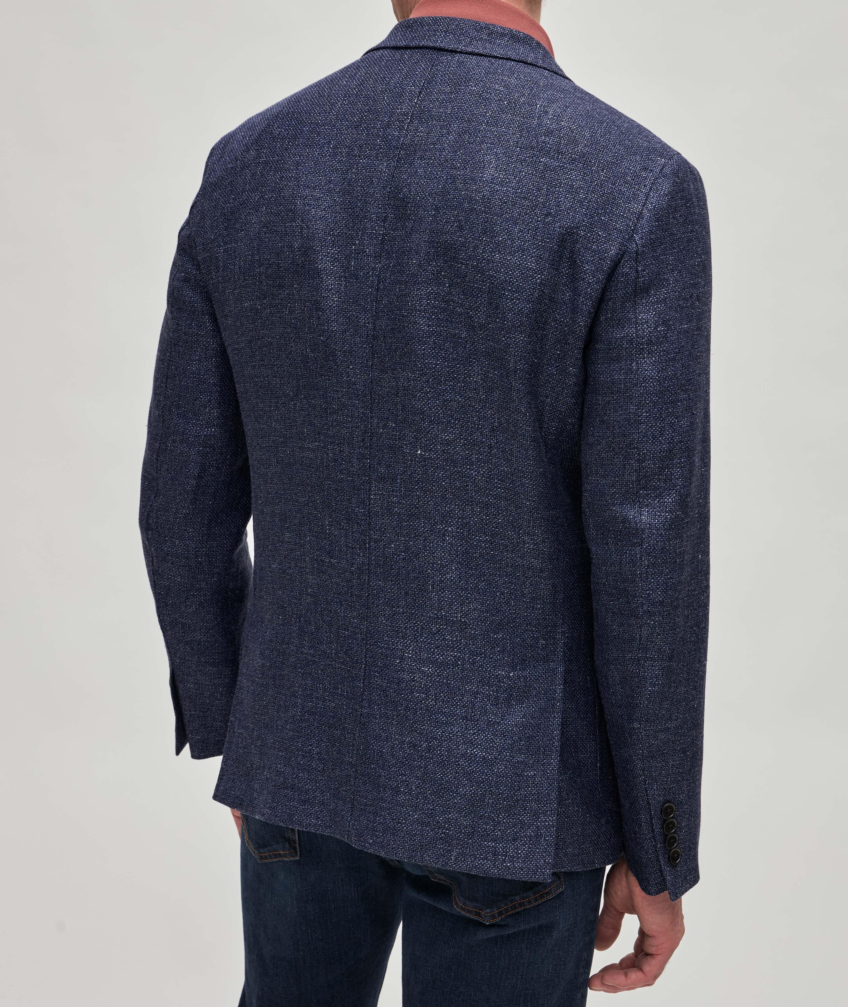 Unconstructed Wool-Linen Basketweave Sports Jacket image 3