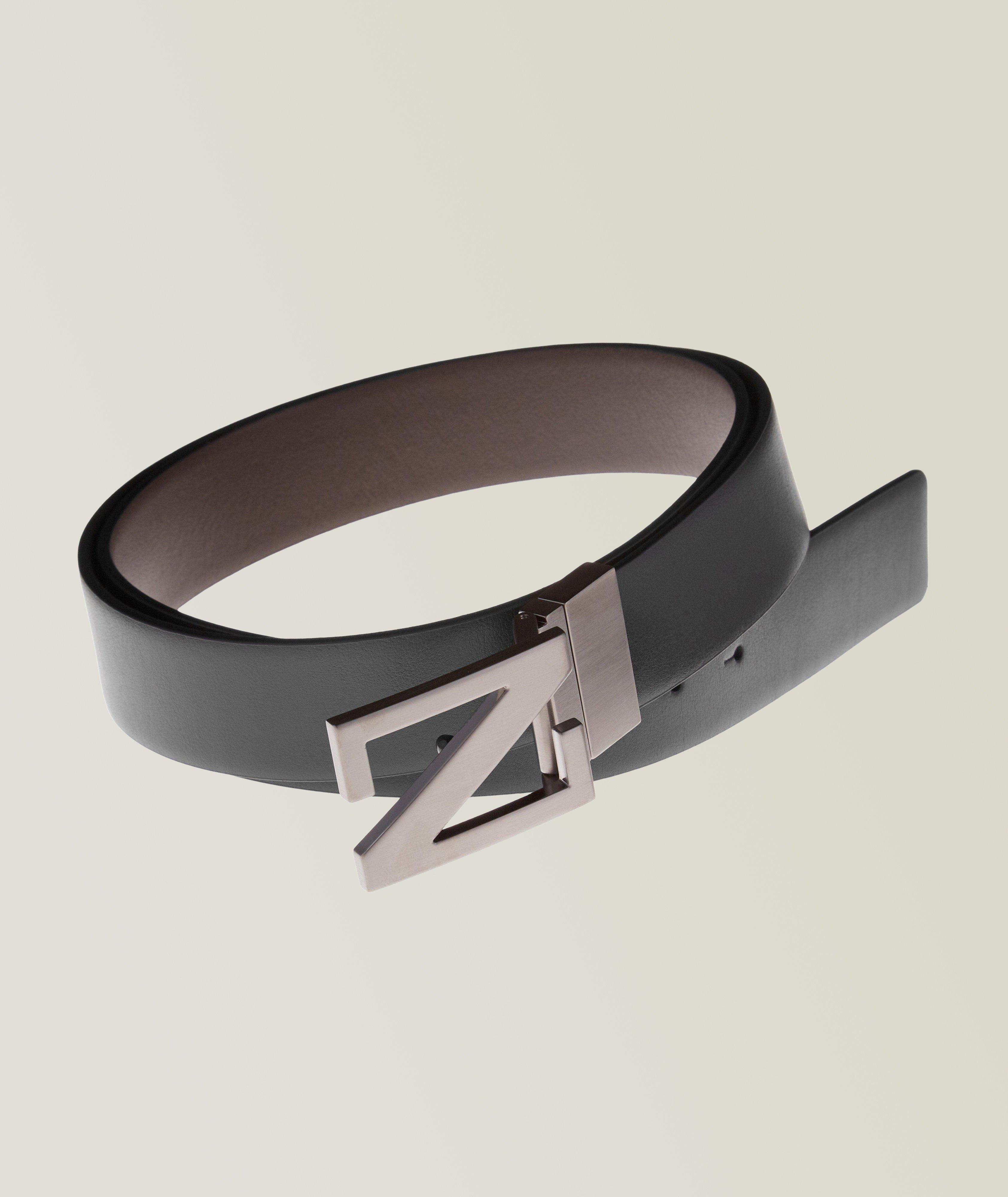 Reversible Two-Tone Leather Belt image 0