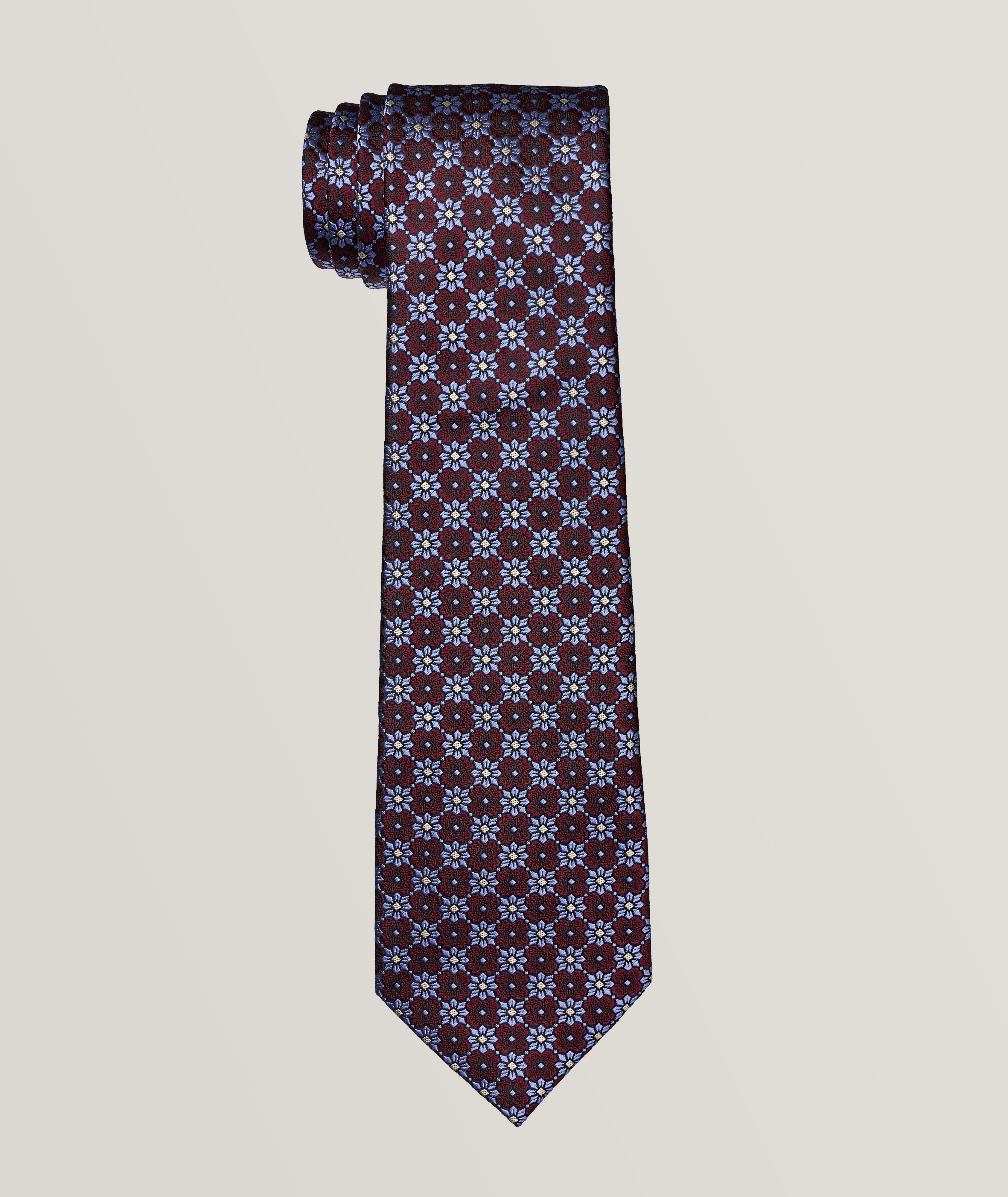 Geometric Floral Silk Tie image 0