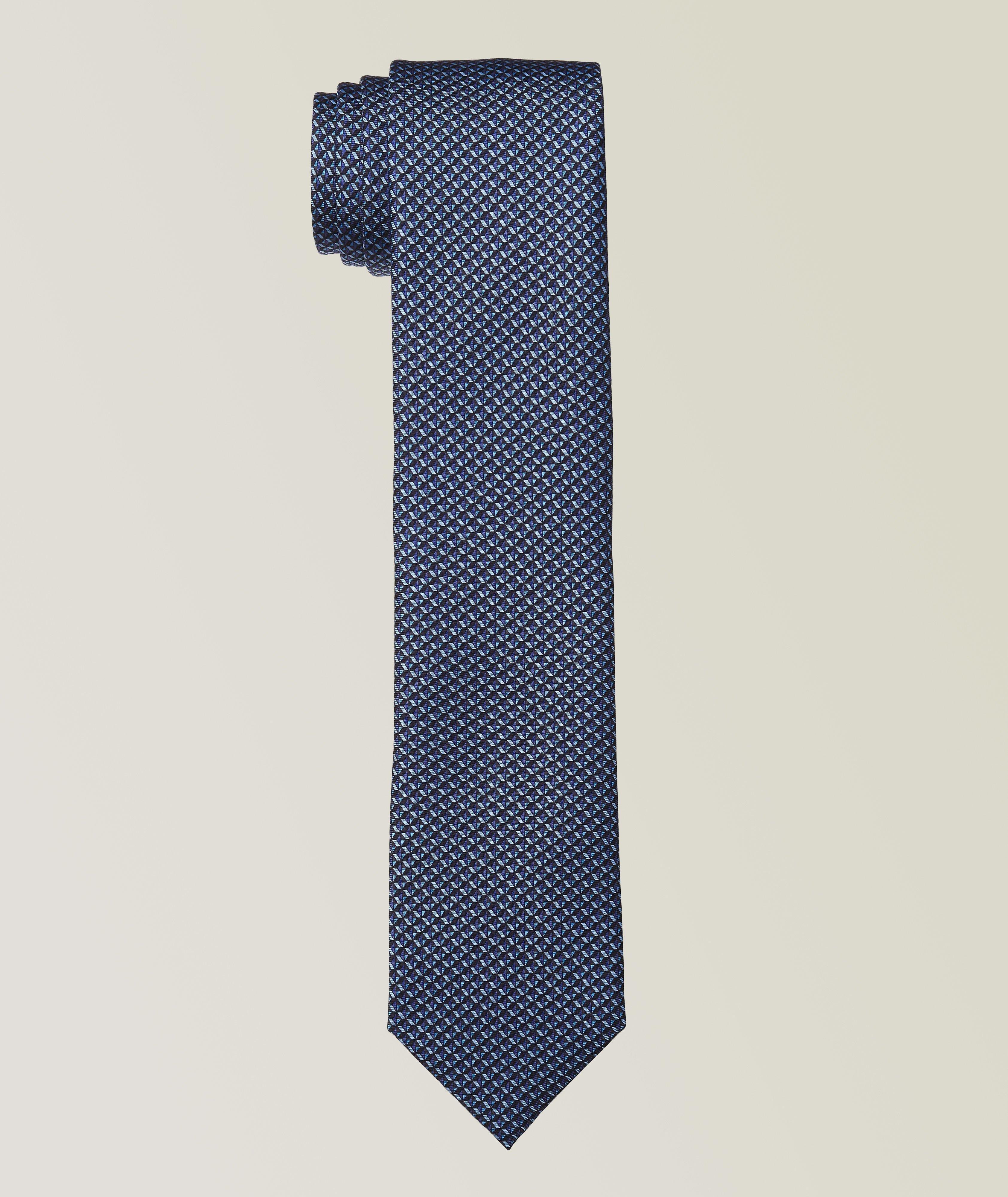 Neat Patterned Silk Tie image 0