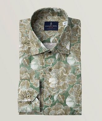 Emanuel Berg Slim-Fit Floral Dobby Cotton Luxury Sport Shirt