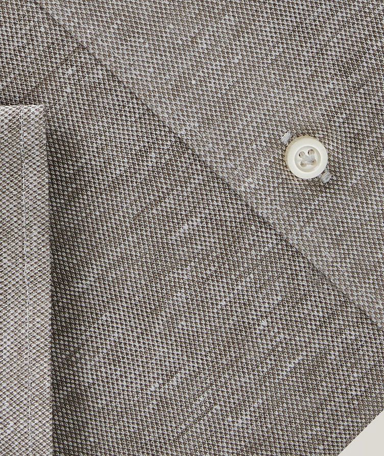 Short-Sleeve Stretch-Linen Blend Shirt image 3