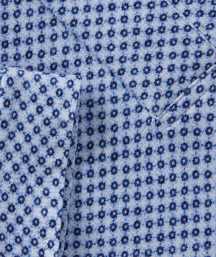 Short-Sleeve Neat Print Jersey Stretch-Cotton Shirt image 3