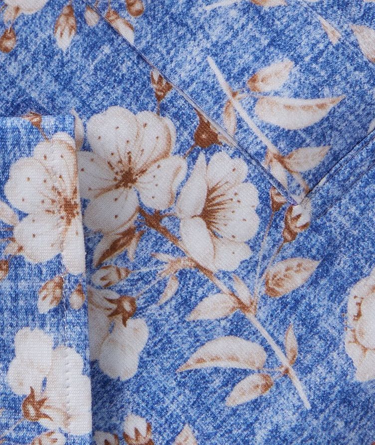 Short-Sleeve Floral Print Jersey Stretch-Cotton Shirt image 3