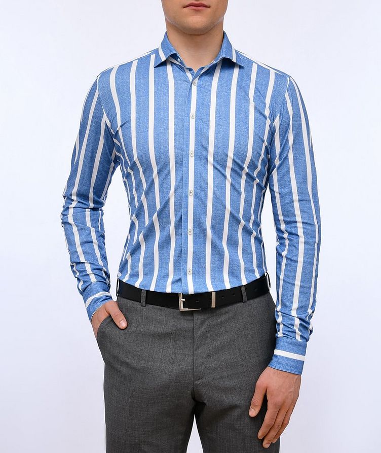 Striped Performance Modern 4-Flex Stretch Knit Shirt image 1