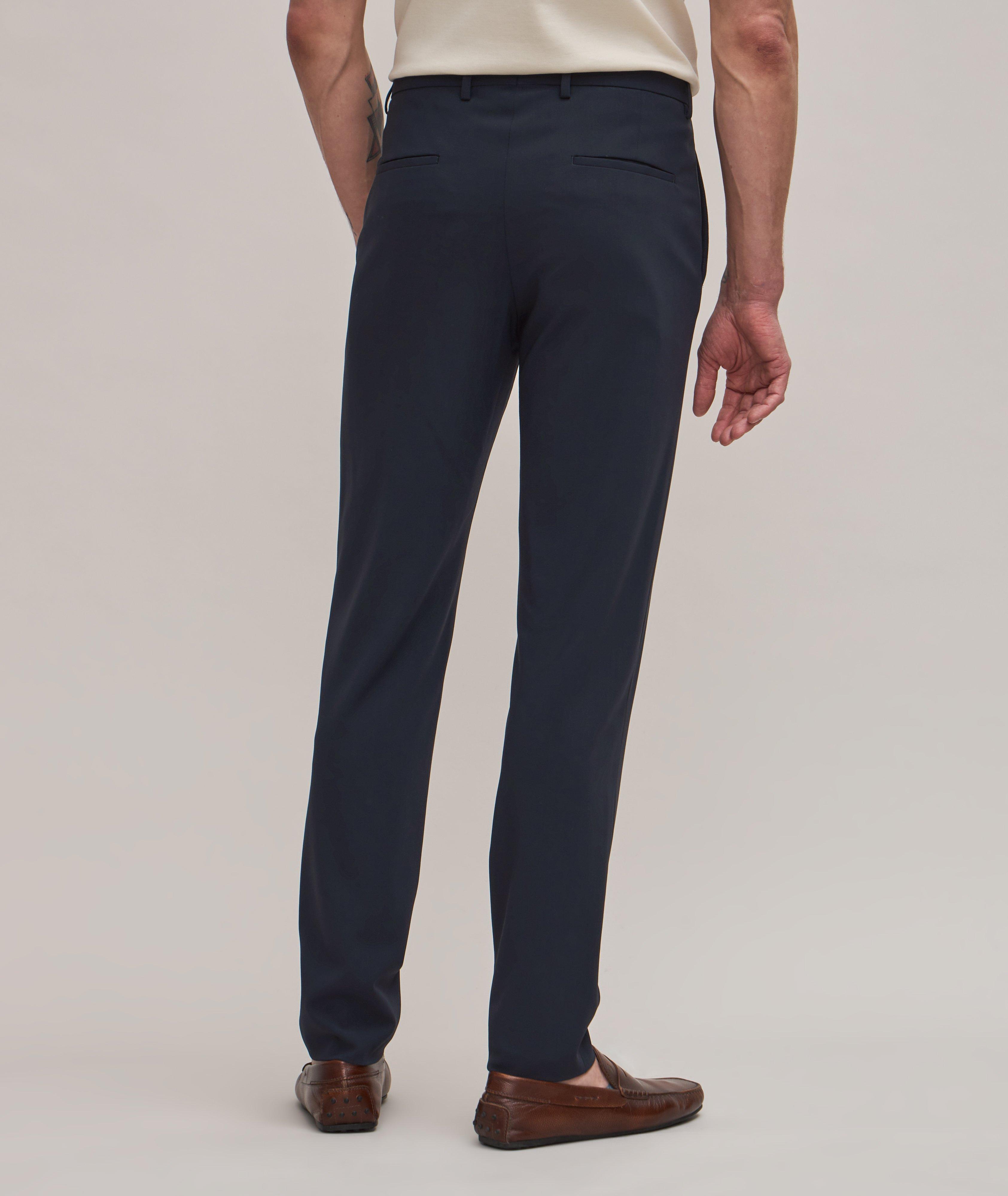 Black Bi-Stretch Fold Over Waist Pants