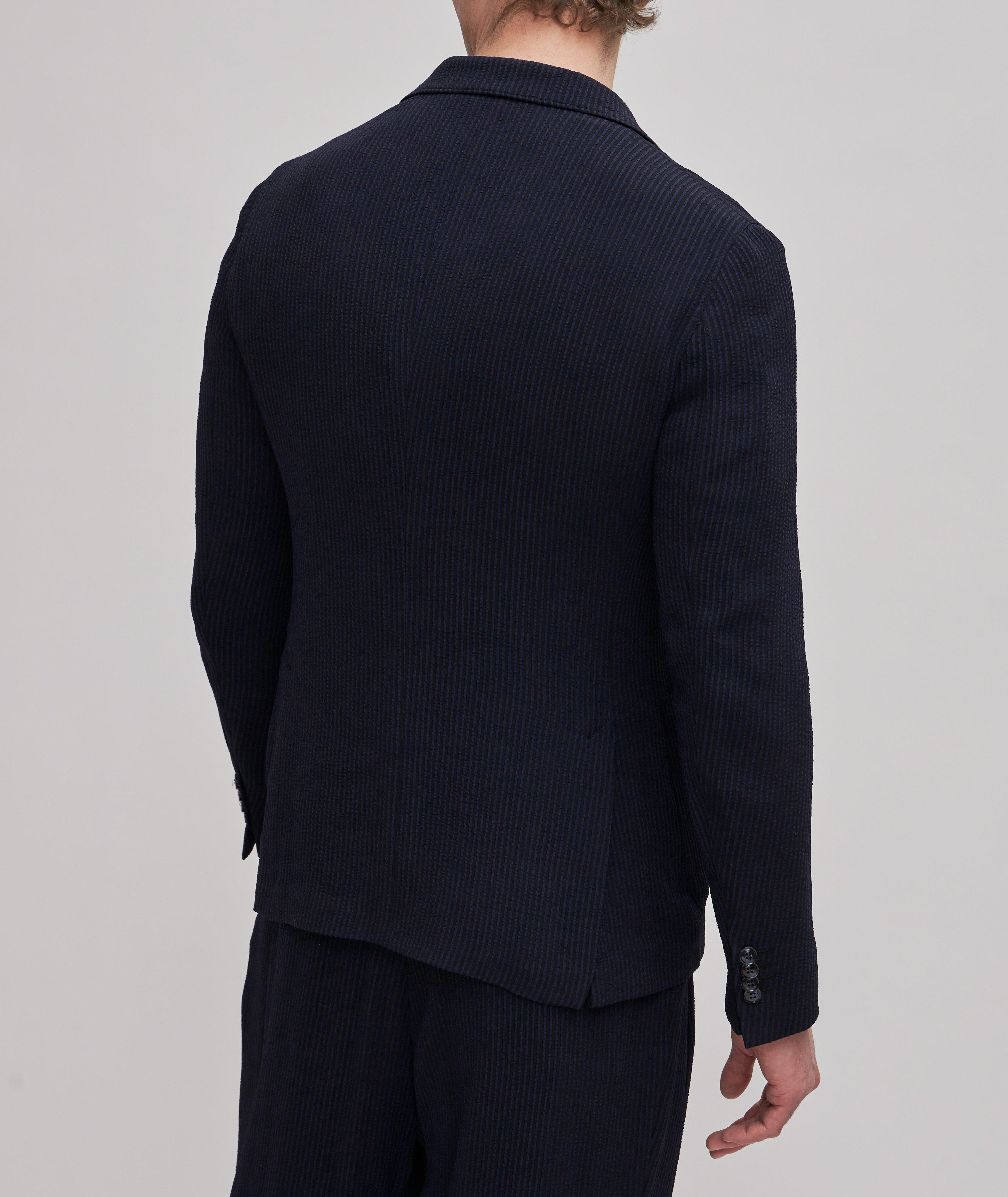 Unconstructed Striped Print Sports Jacket image 3