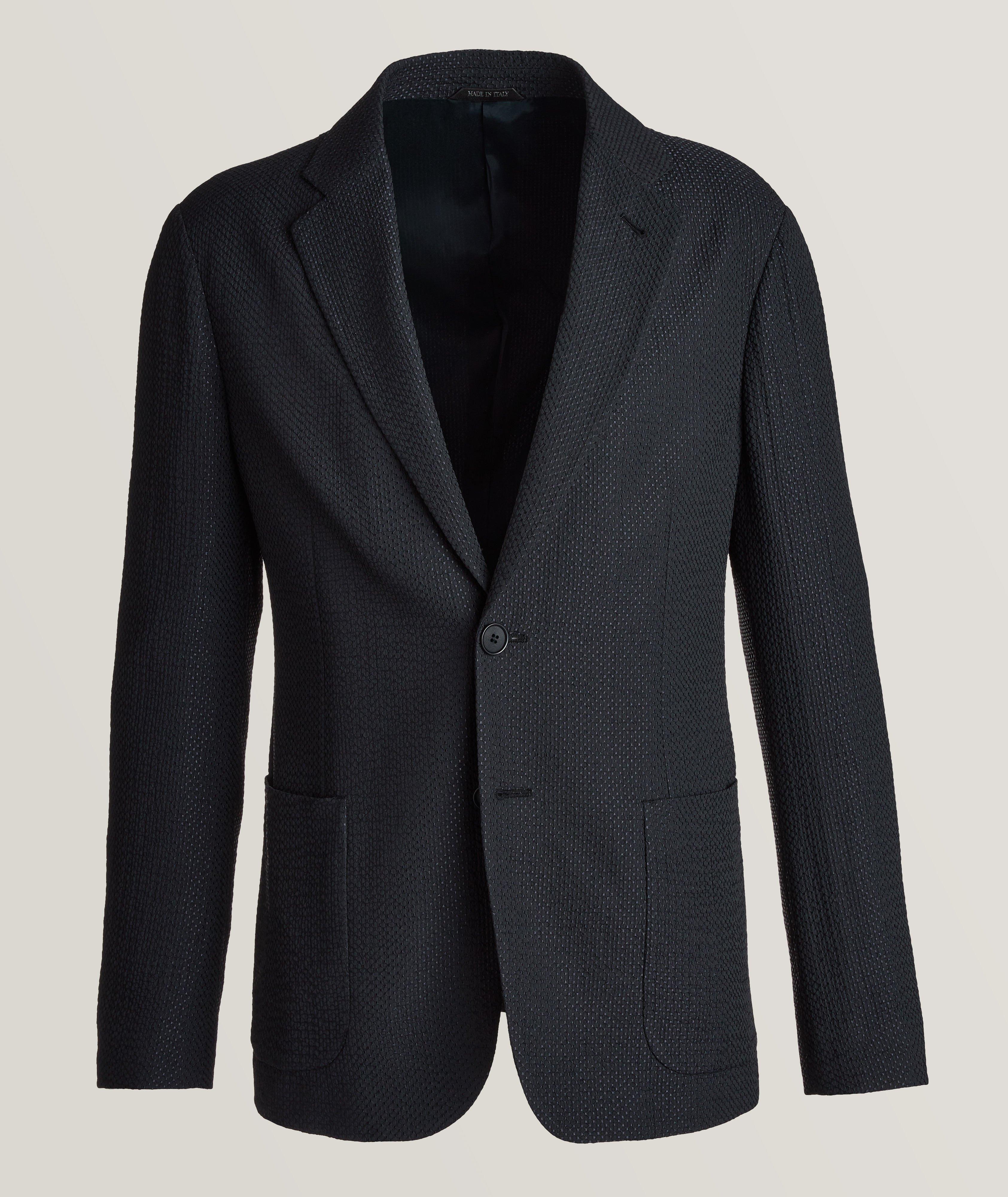 Giorgio Armani Textured Rib Silk Sport Jacket Sport Jackets