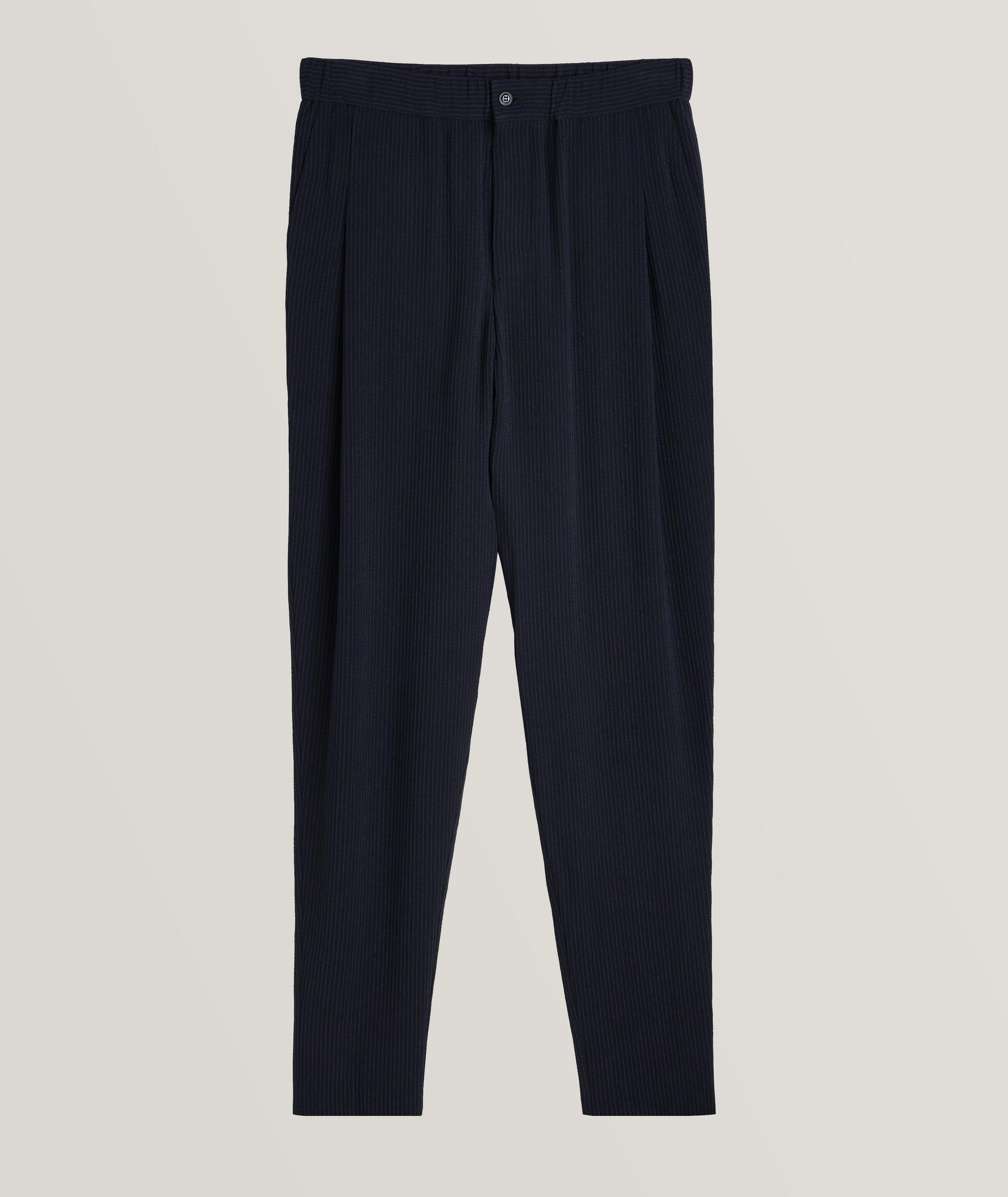 Pantalon en toile seersucker à rayures image 0