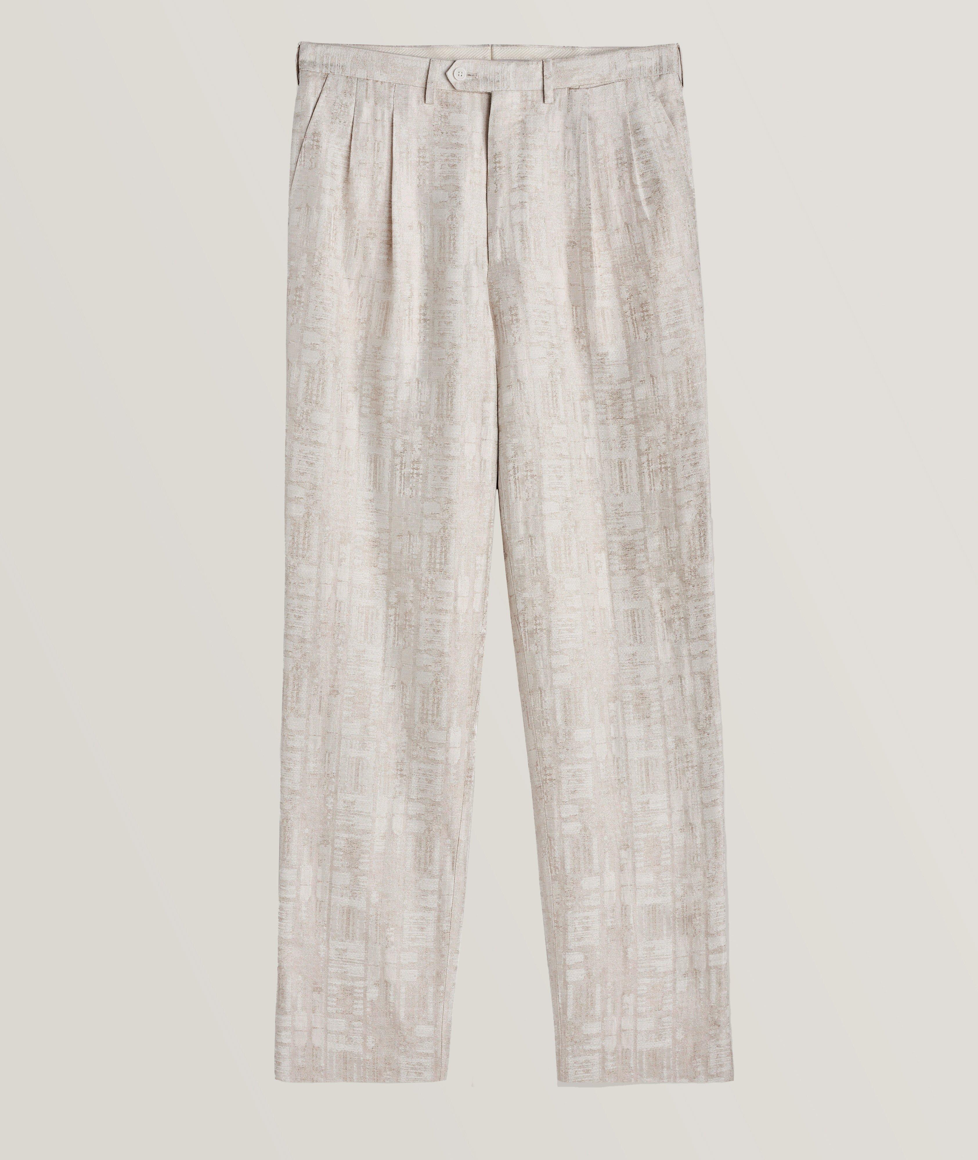 Giorgio Armani Jacquard Weave Technical-Blend Dress Pants