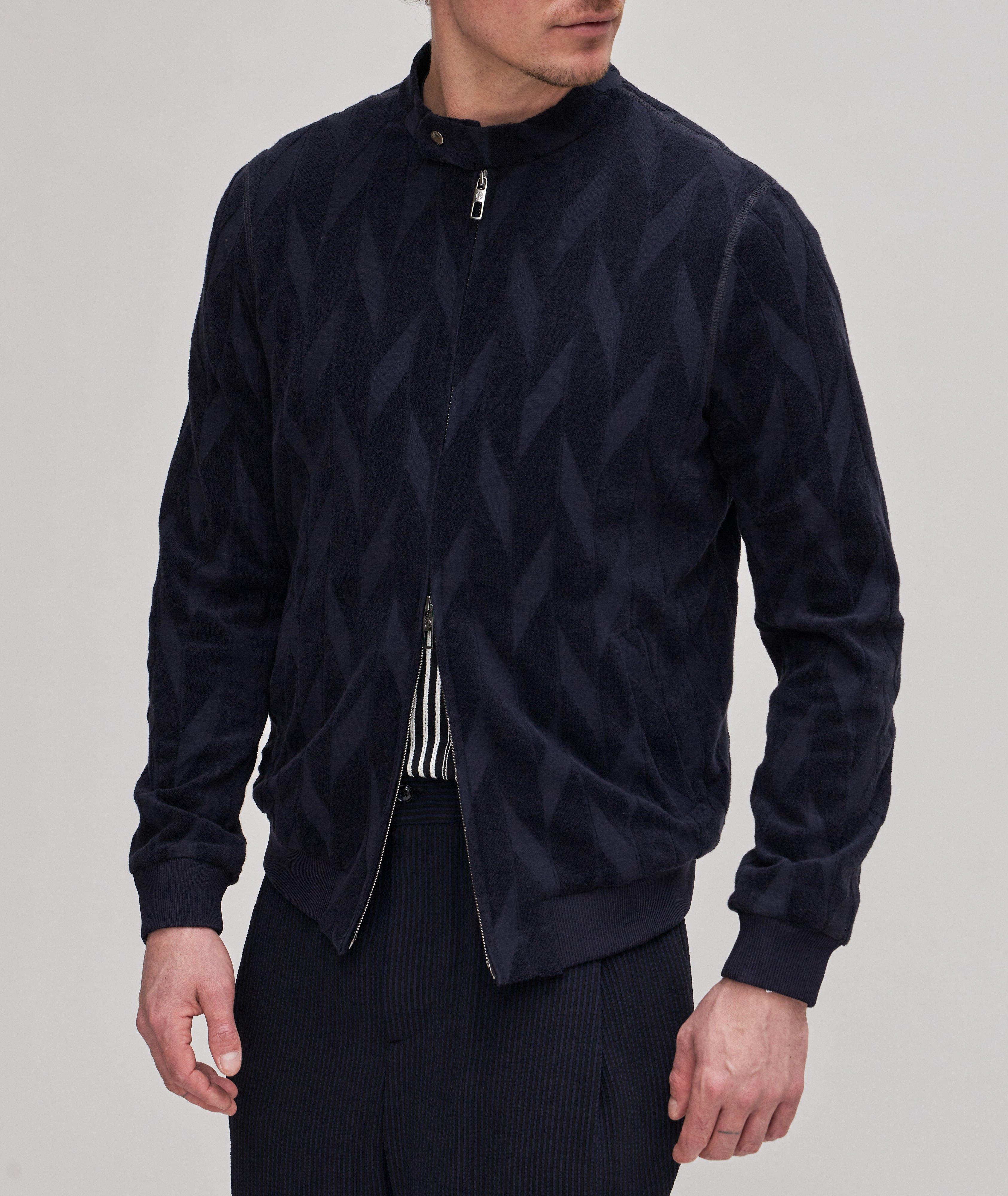 Chevron Motif Jersey Blouson Jacket image 1