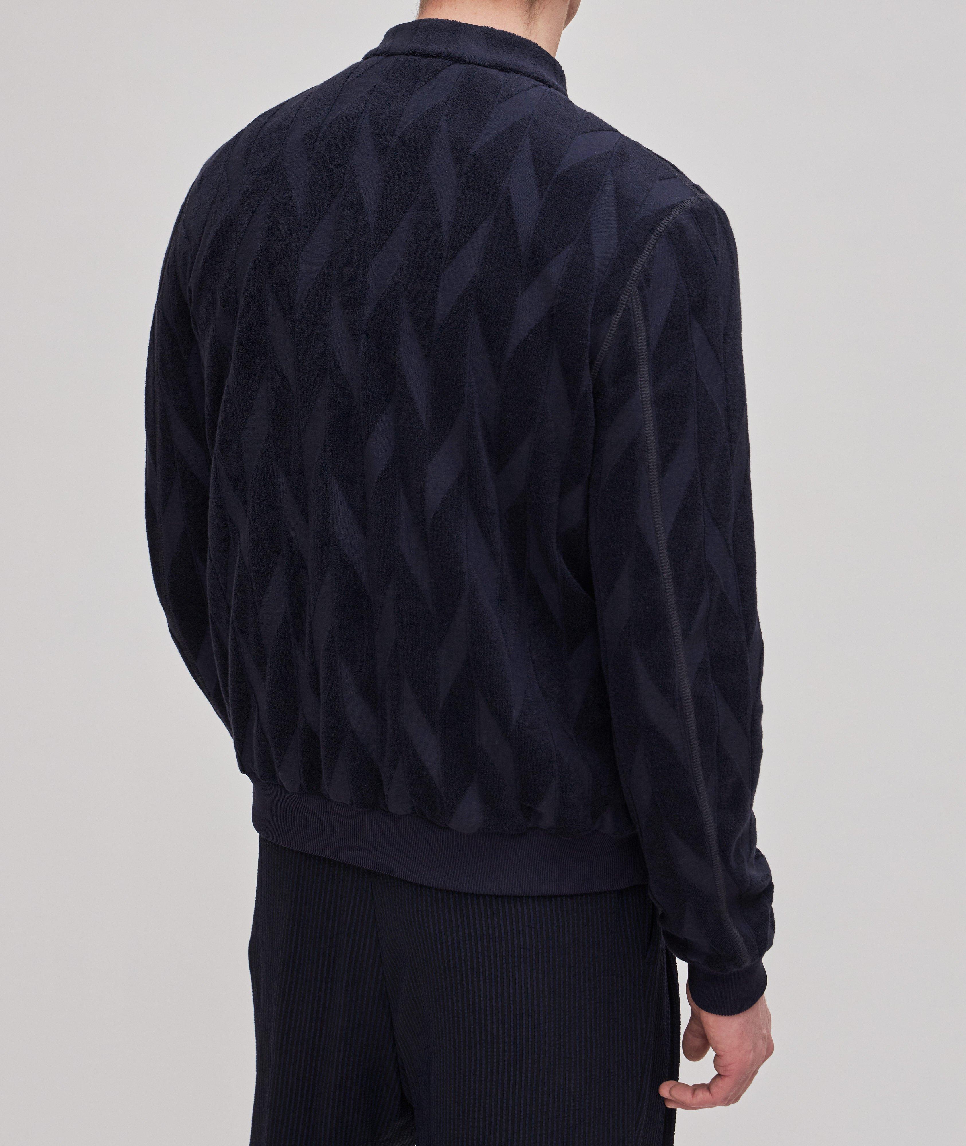 Chevron Motif Jersey Blouson Jacket image 2