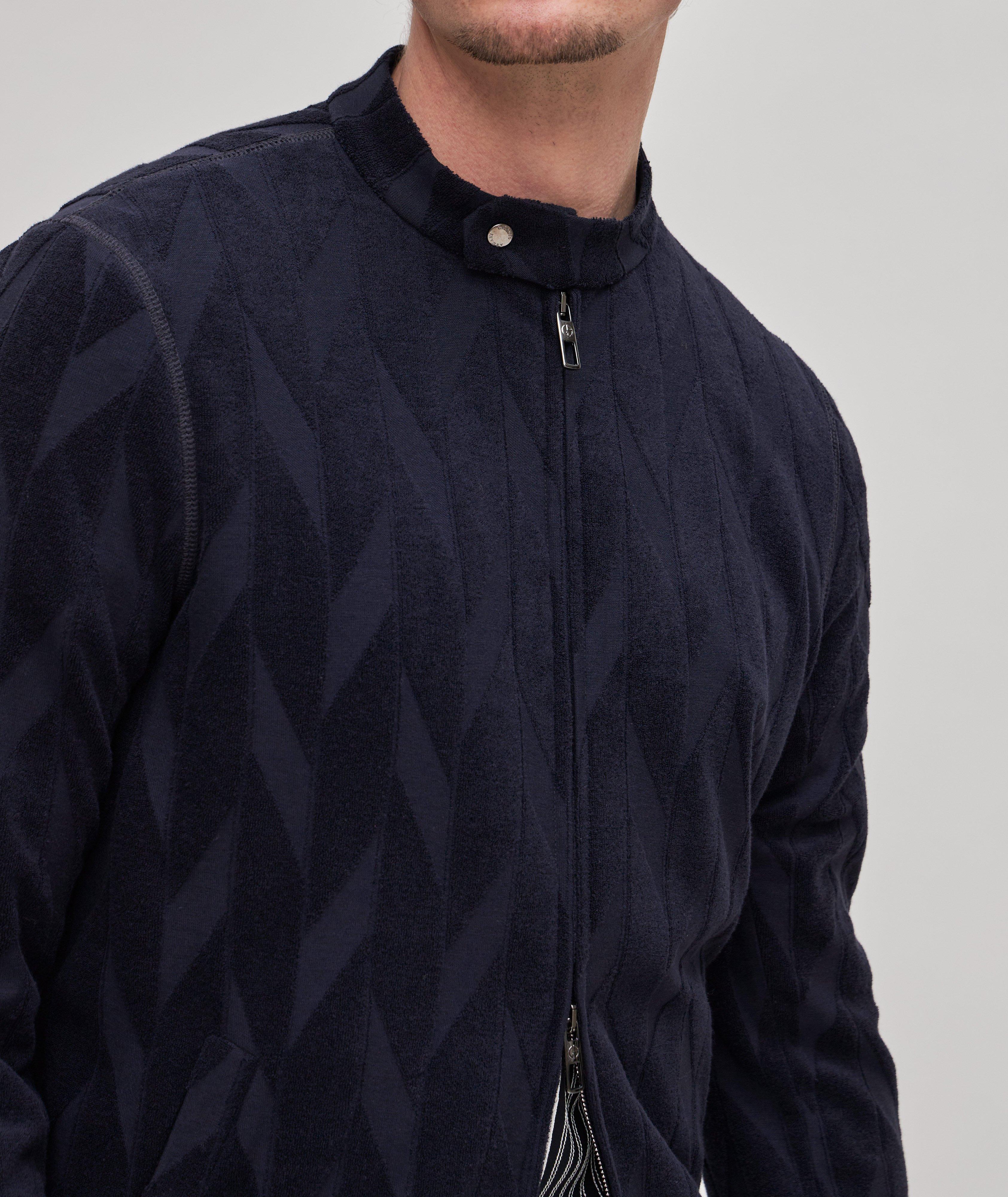 Chevron Motif Jersey Blouson Jacket image 3