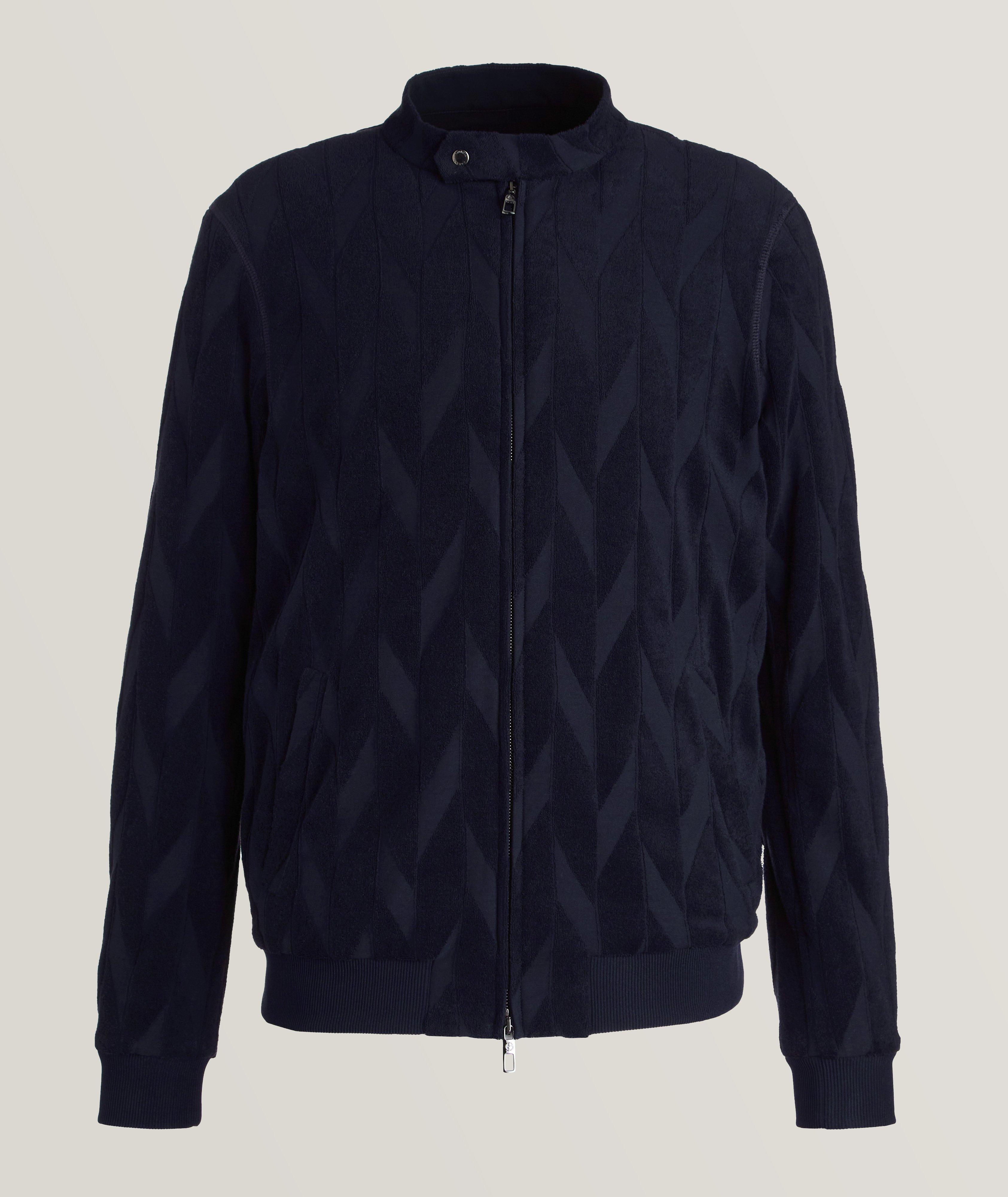 Chevron Motif Jersey Blouson Jacket image 0